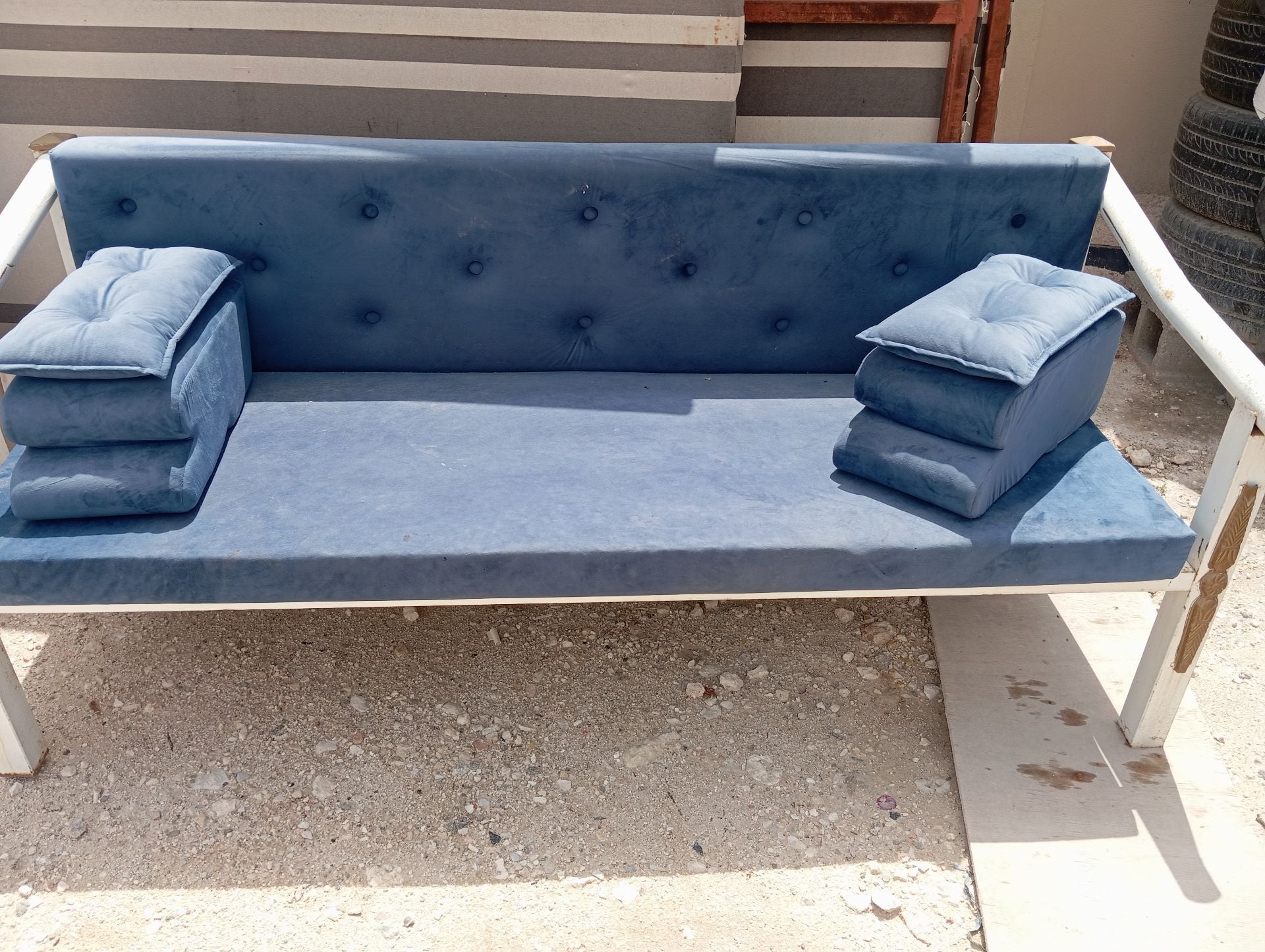 Budget Friendly Blue Sofa with Strong Iron Frame - Quick Sale - Image 4