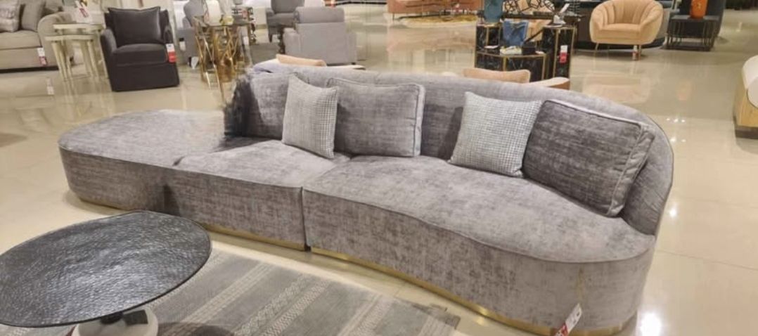 Luxury Velvet Sofa (6 seater) + 2x Club Armchairs and cushions - Image 2