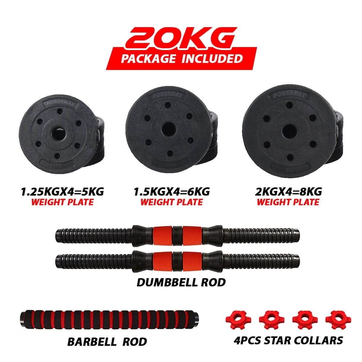 20KG Dumbbell and Barbell Set – Sealed Box - Image 4