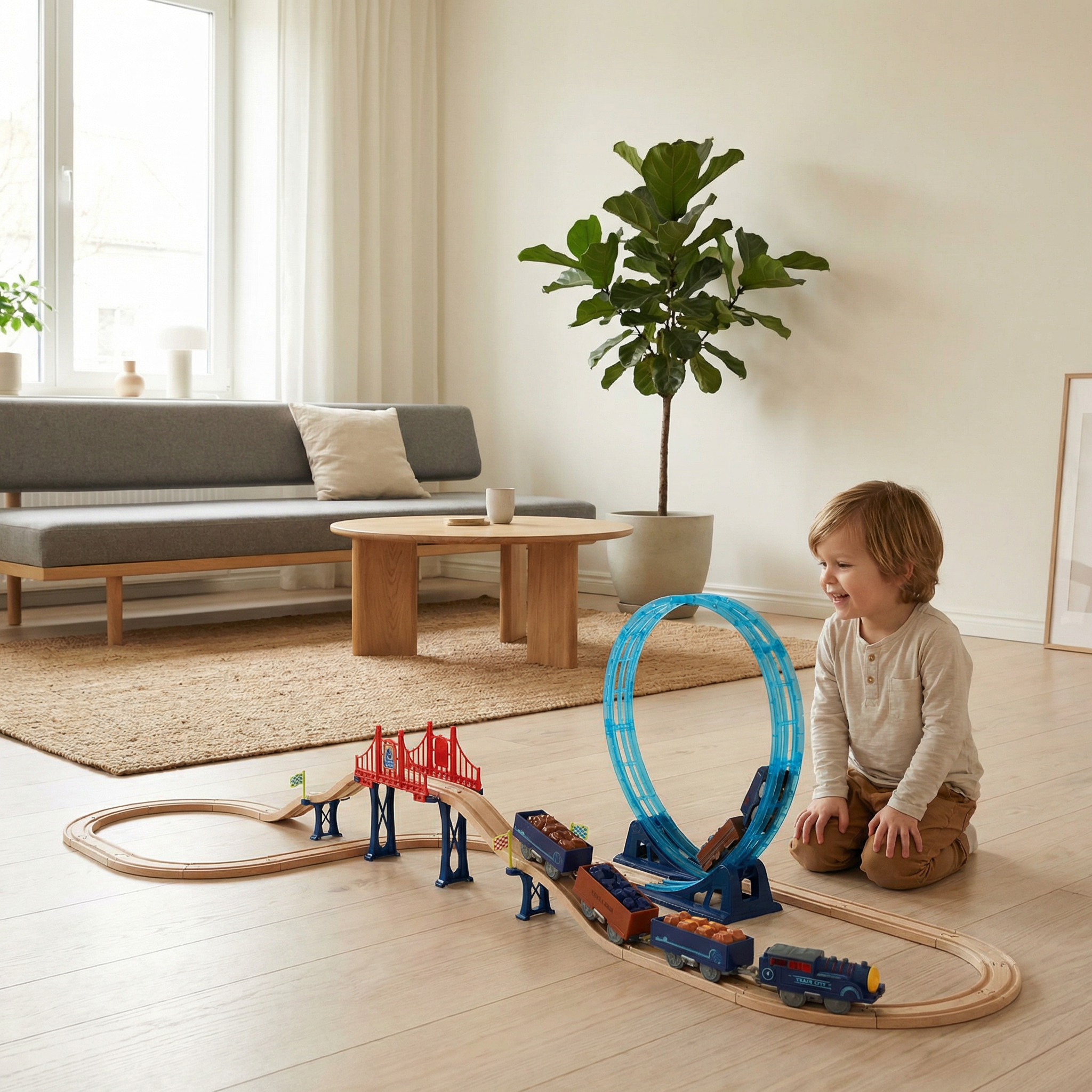 Track City Electric Train Loop Set – 54PCS - Image 3