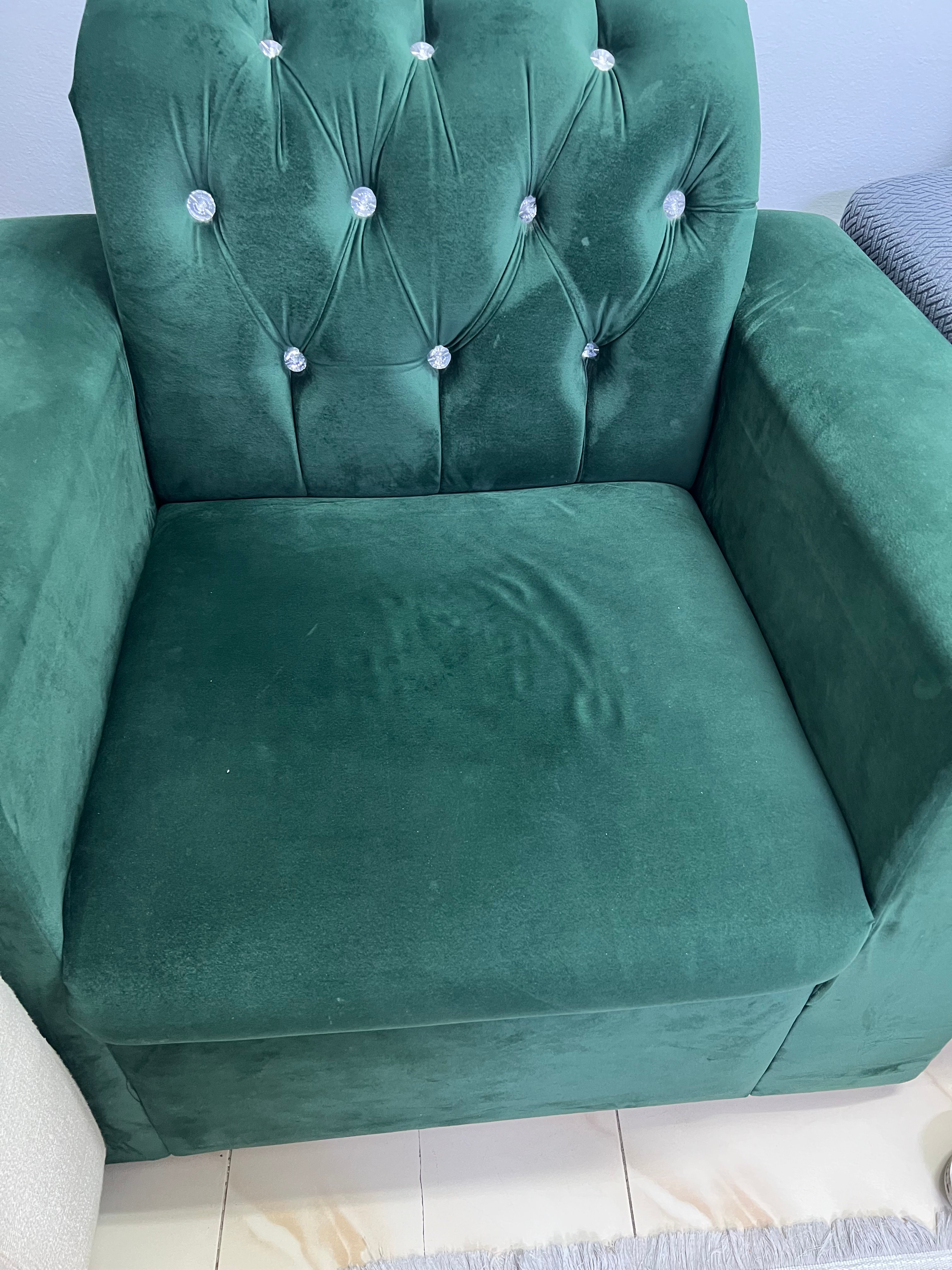 Dark green sofa set - Image 1