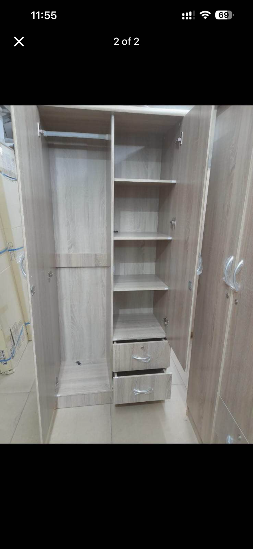 Two door wardrobe for sale - Image 3