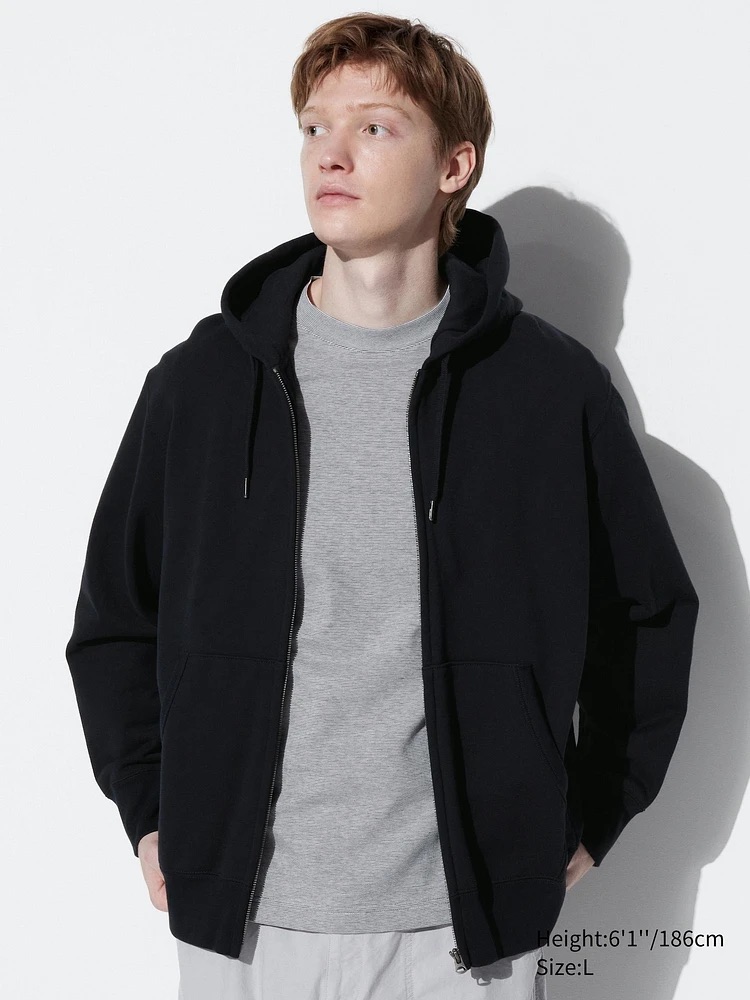 Brand New UNIQLO Sweat Full-Zip Hoodie (SIZE Large) Black - Image 3