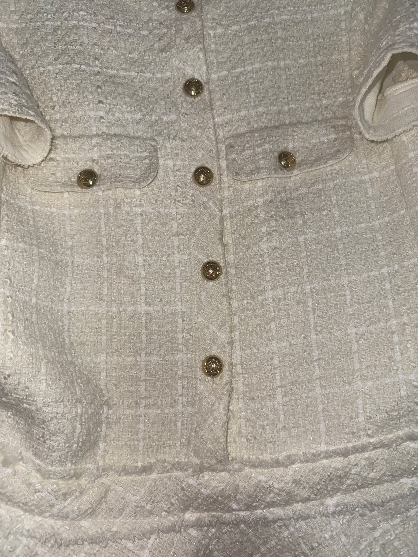 Zara White Short Tweed dress - Image 4