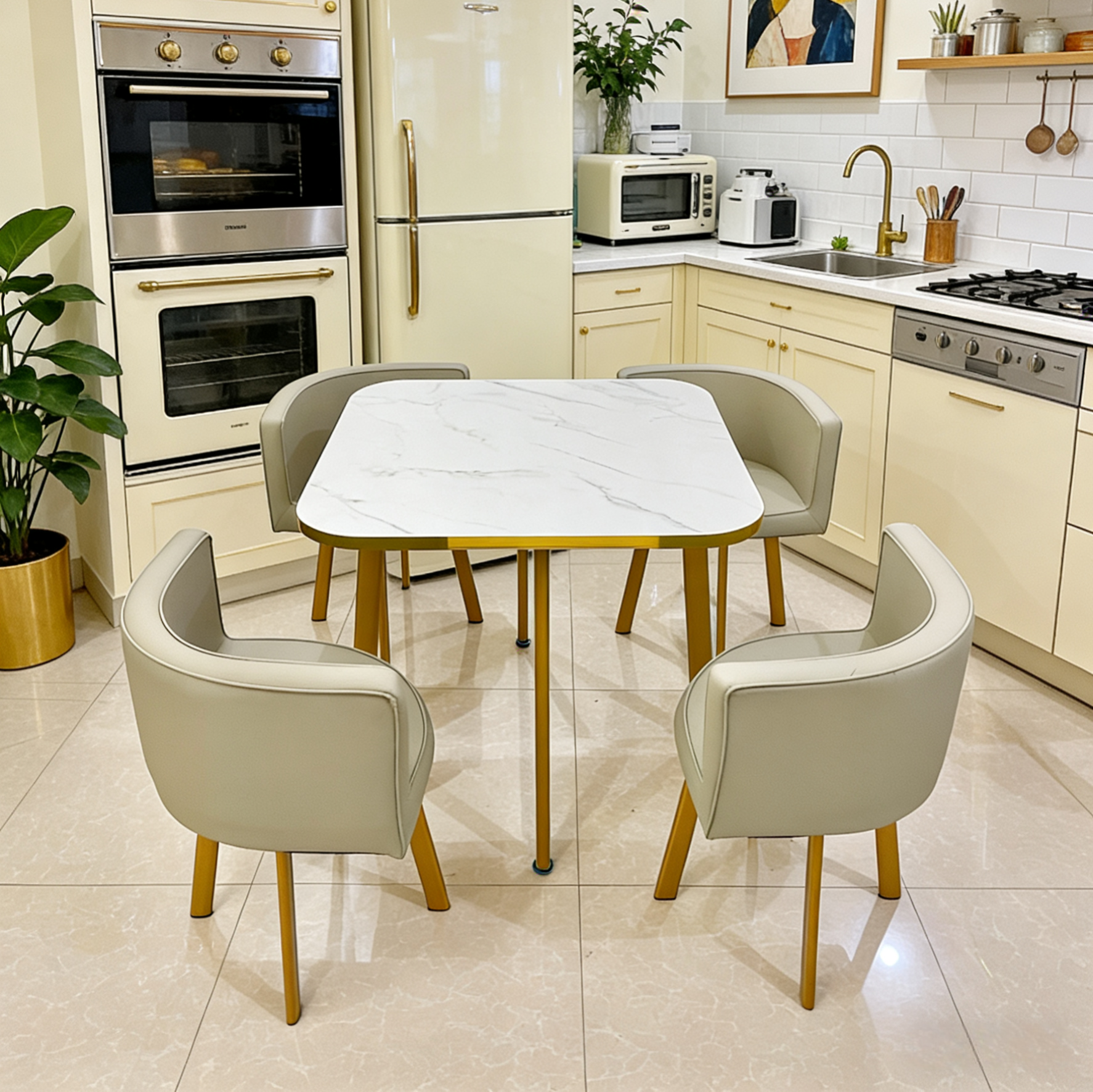 Dining table, dining chair, kitchen table, restaurant table, cafe table, 4 seate - Image 2
