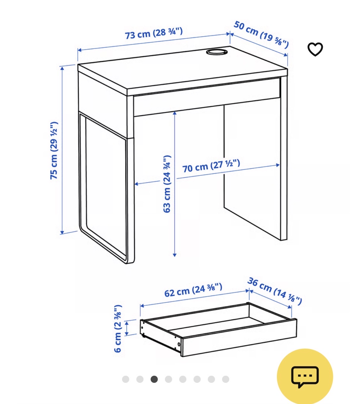 Ikea MICKE desk White  - Image 6