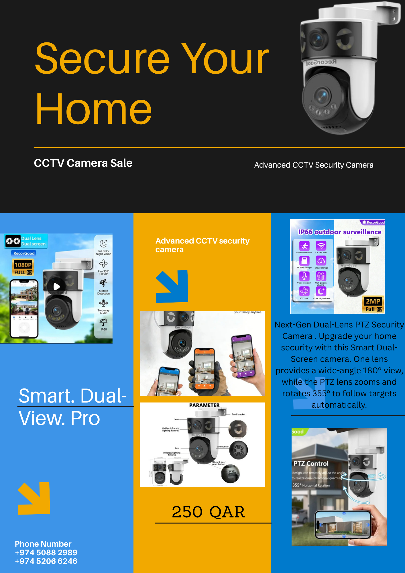 RecorGood Smart Dual-Lens Outdoor PTZ Security Camera - Image 1