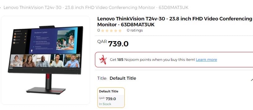 Lenovo Thinkvision 24.3 inch FHD Video Conferencing Monitor - Image 5