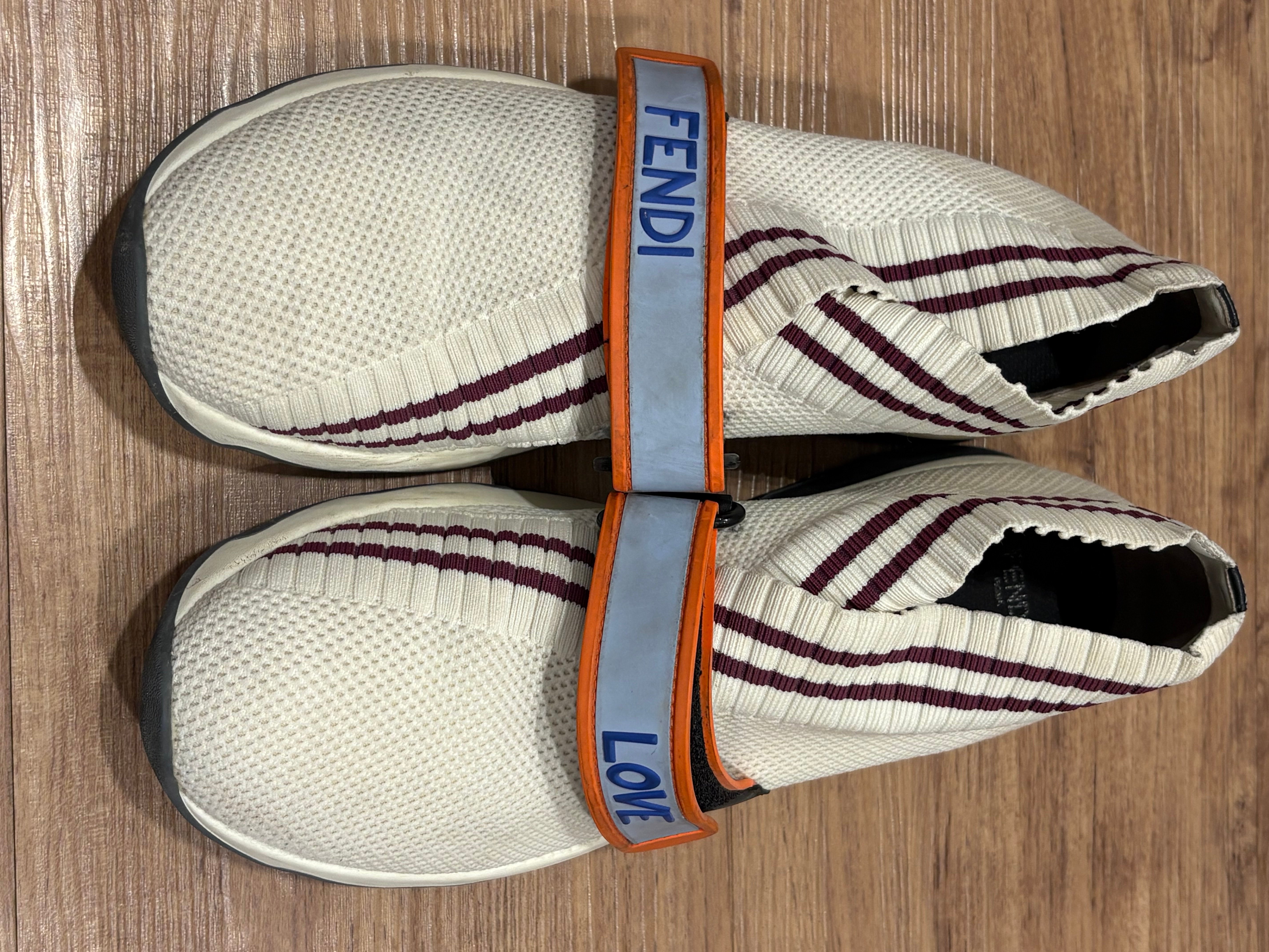 Fendi Rockoko mismatch logo tech-mesh knit sneakers: PRICE NEGOTIABLE - Image 1