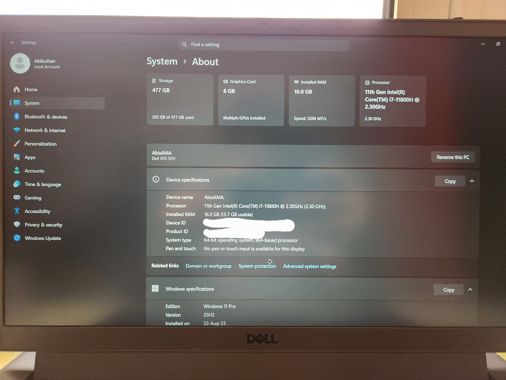 Dell G15 5511 Gaming Laptop - *EXCELLENT CONDITION* (Sale/Swap) - Image 7