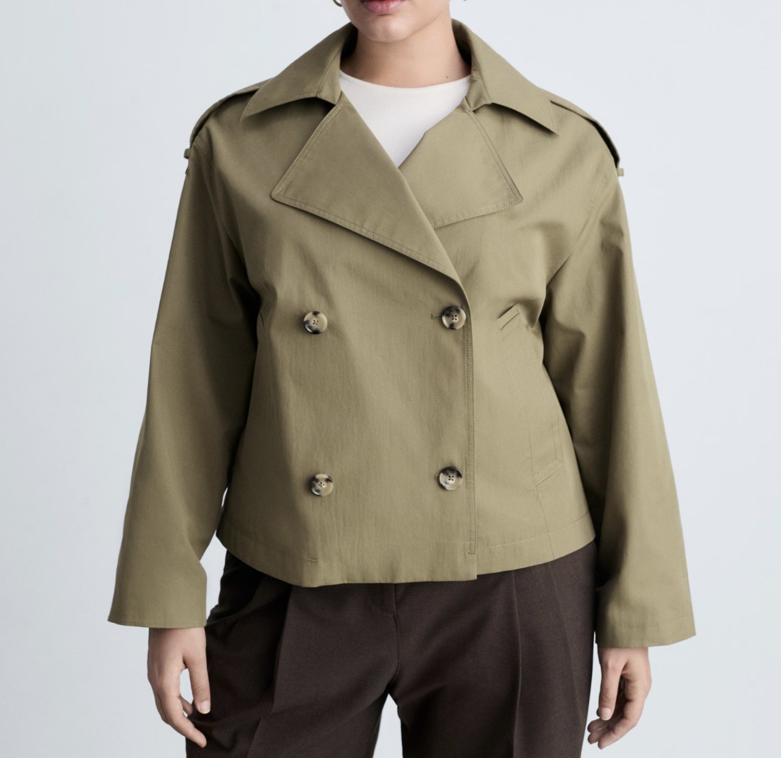 Mango Double-Breasted Cropped Trench-coat  - Image 3