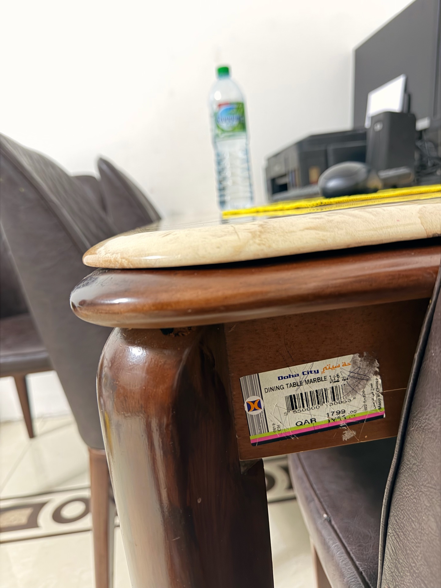 Marble Stone 150*90cm dining table with 6 chair - Image 4