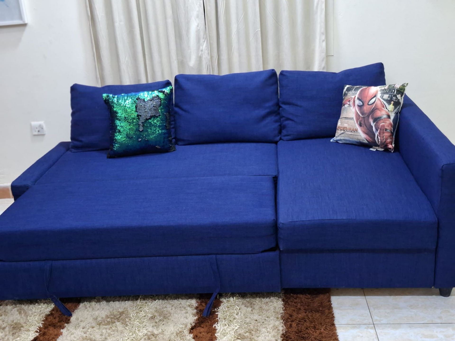 Ikea L ship sofa come bed storeg four selling like new conditions  - Image 6