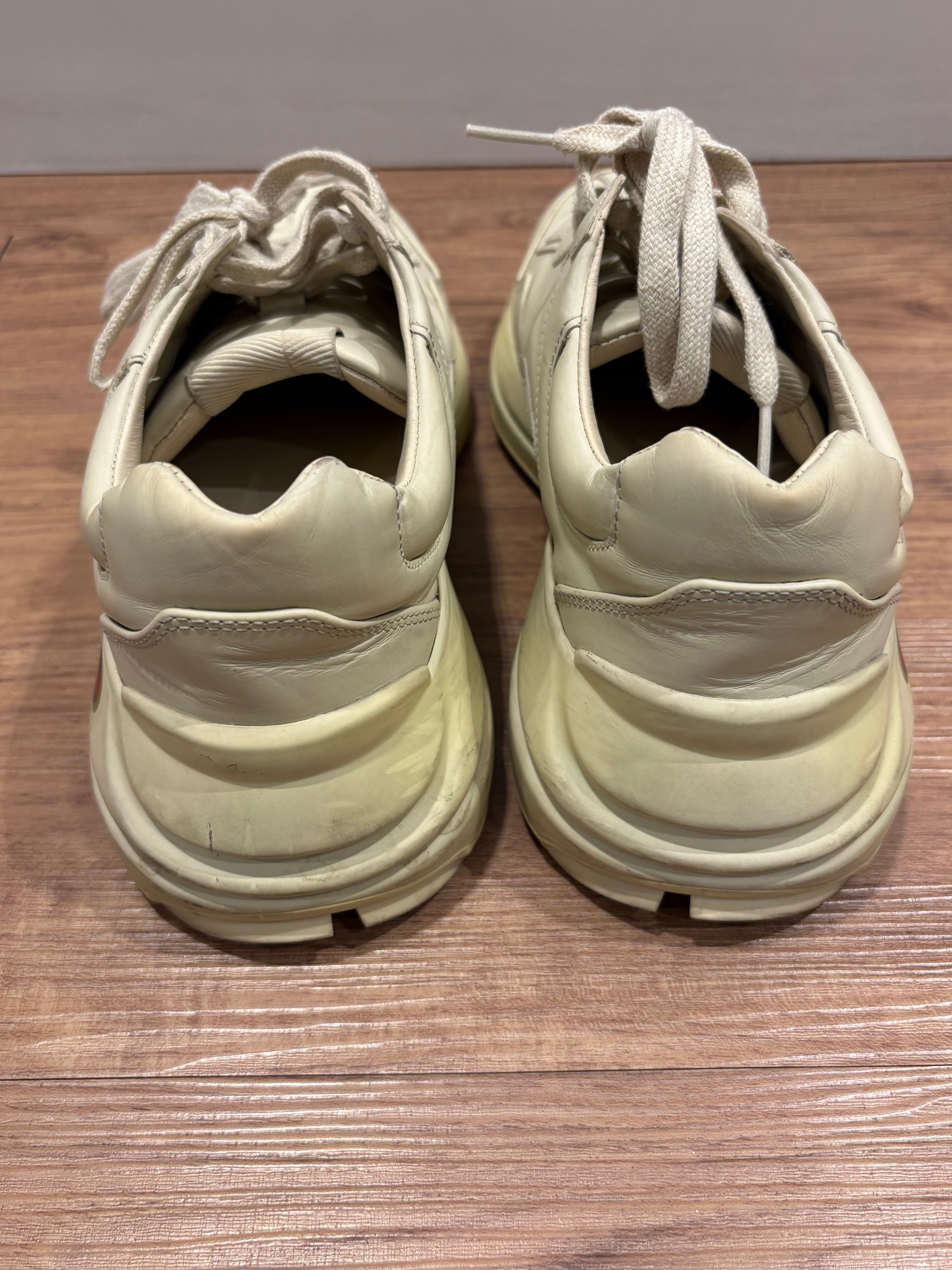 Gucci Women's Ivory Leather Rhyton Sneakers : PRICE NEGOTIABLE - Image 4