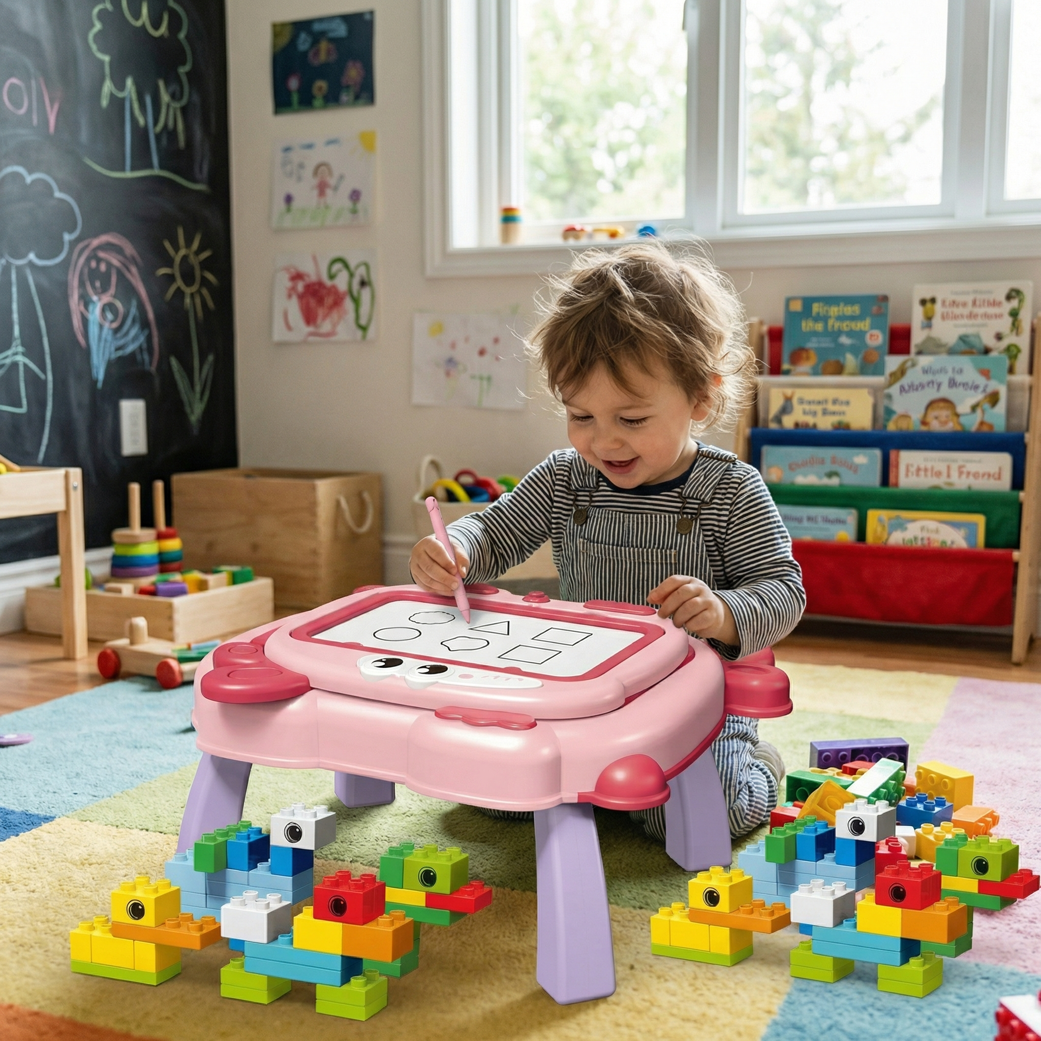 3 in 1 drawing board & blocks table - Image 2