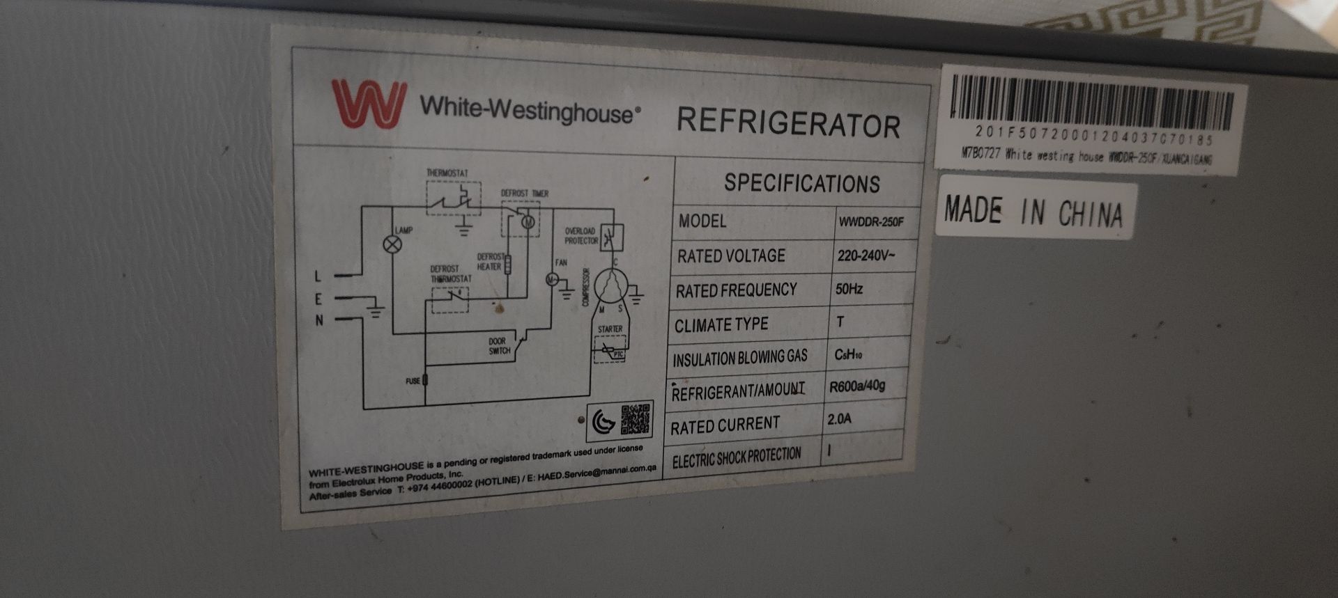 Refrigerator - 2 Years old, Very Good condition, Brand - White Westinghouse  - Image 2