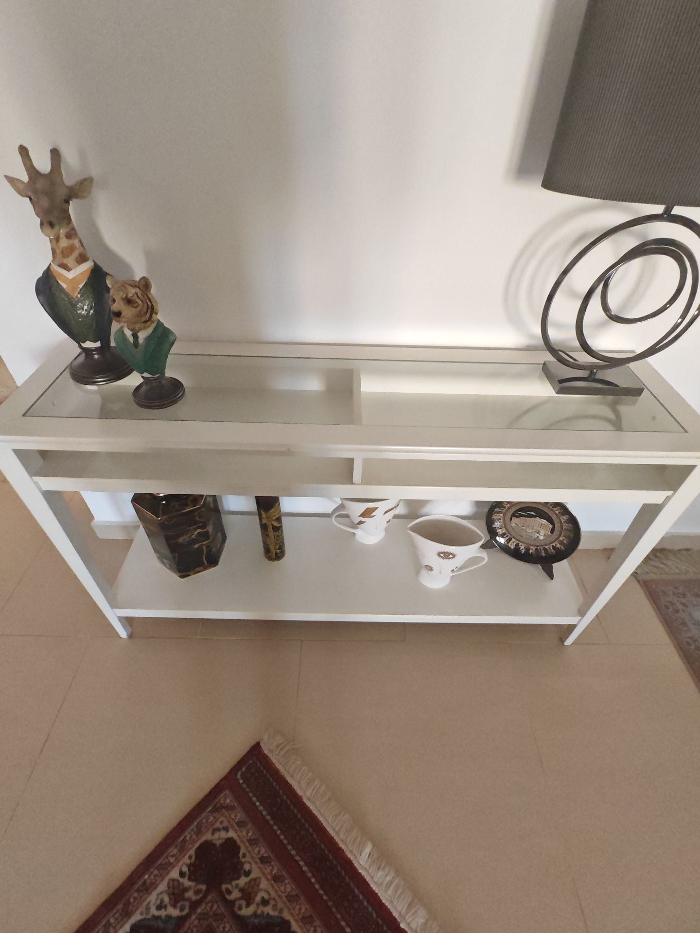 IKEA LIATORP Console Table – Elegant White with Glass Top (Excellent Condition) - Image 4