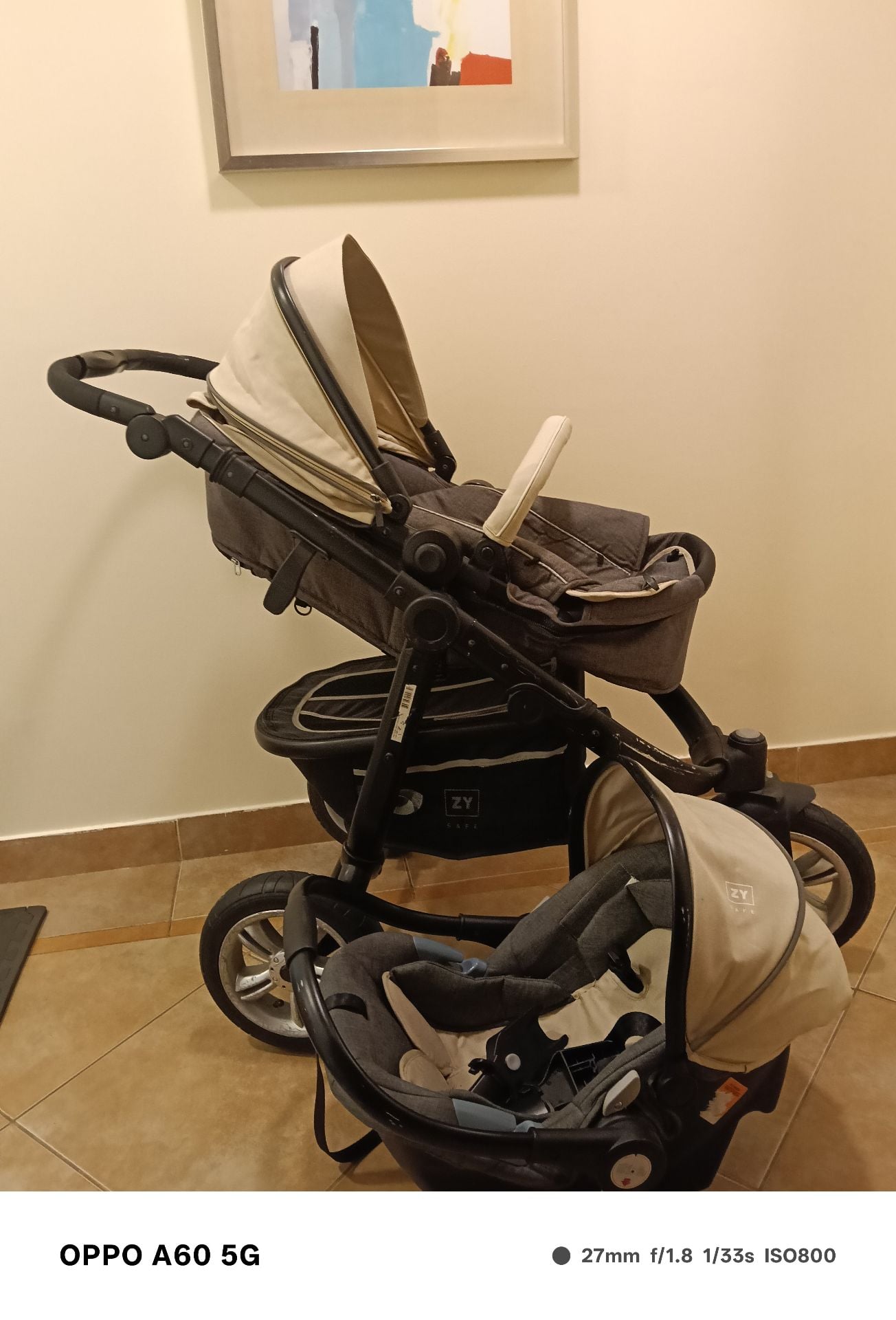 Baby Stroller ZY – Stroller + Bed Mode + Car Seat + Storage Basket - Image 1