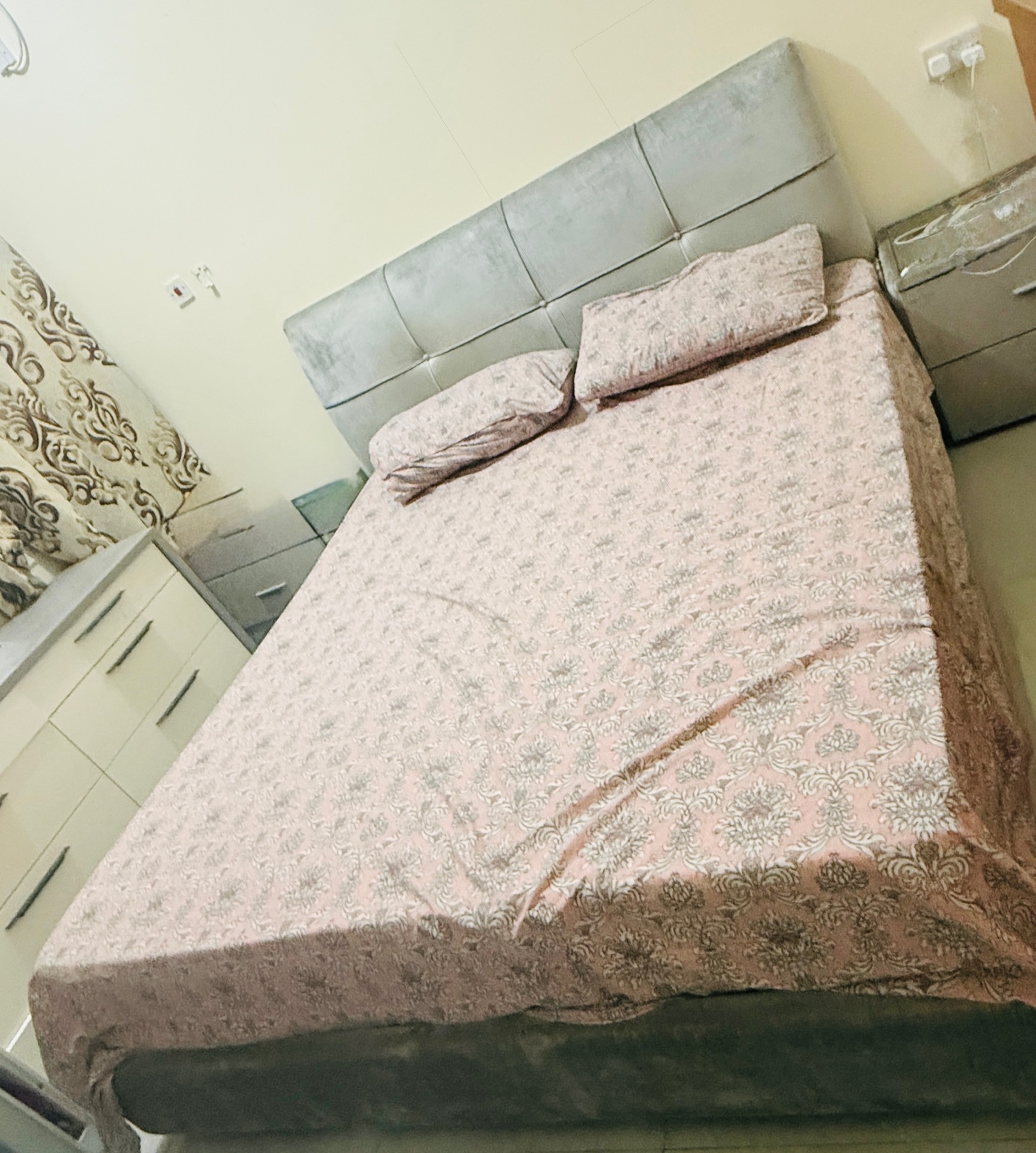 Home center Bed&mattress with side tables and dressing table for sale - Image 3
