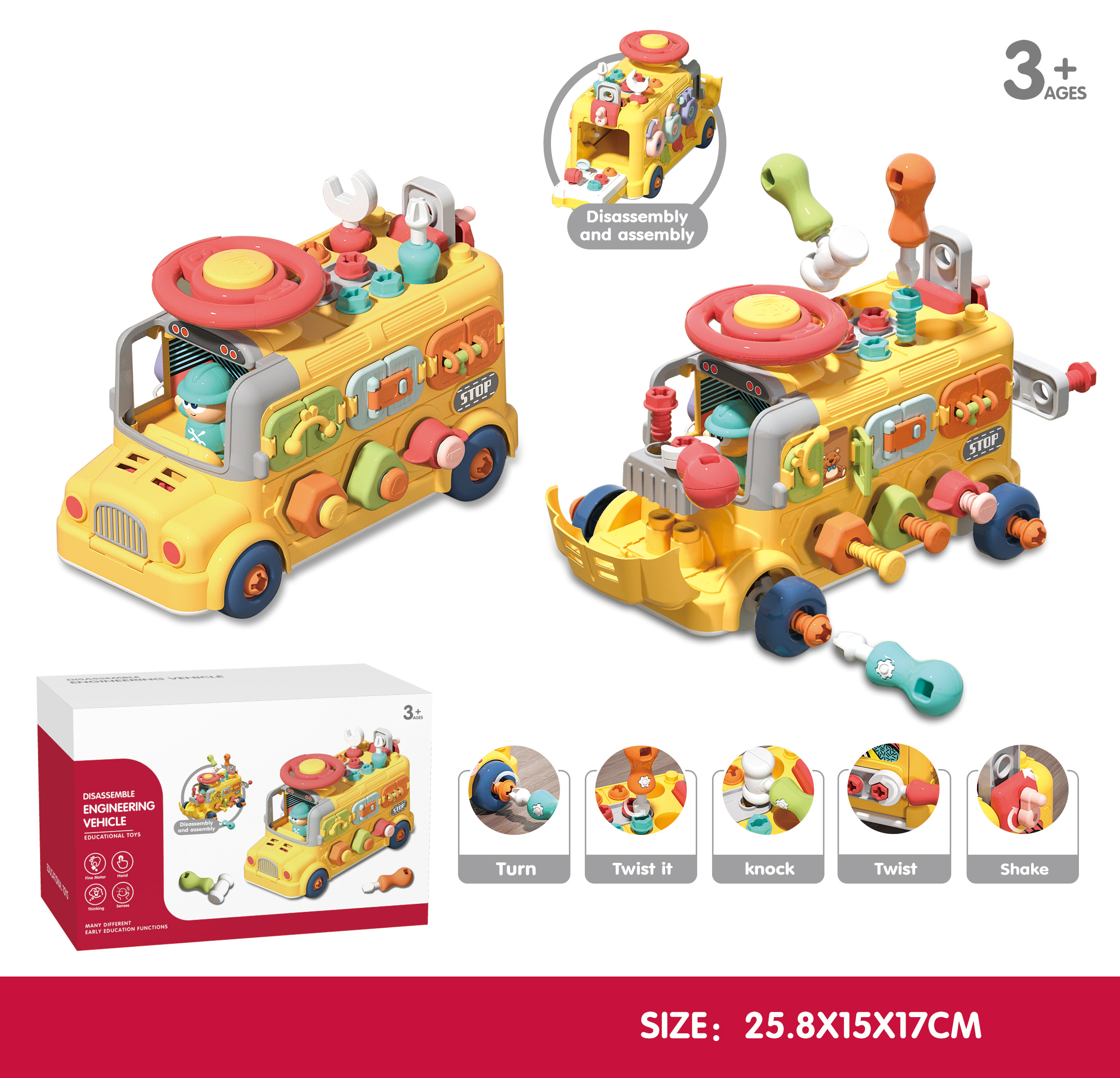 Kids Take Apart Bus Tool Toy - Image 1