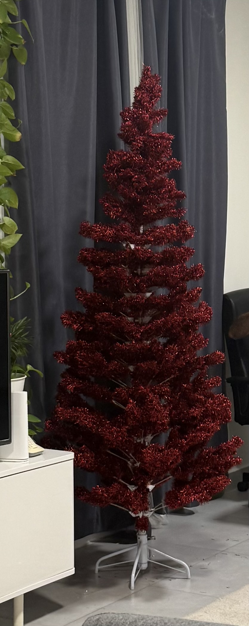 Slim Maroon Christmas Tree 7 feet  - Image 3
