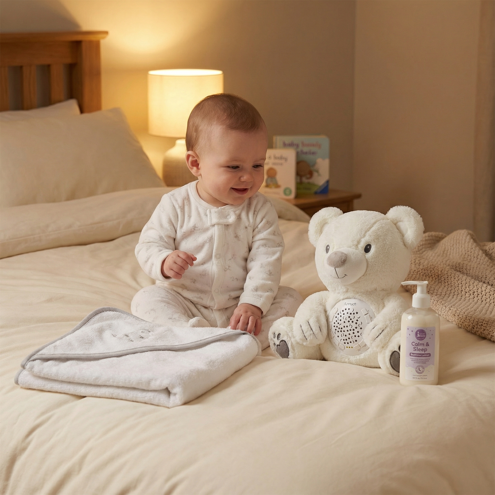 Baby Plush Night Light Projector – Teddy Bear Calming Toy - Image 2