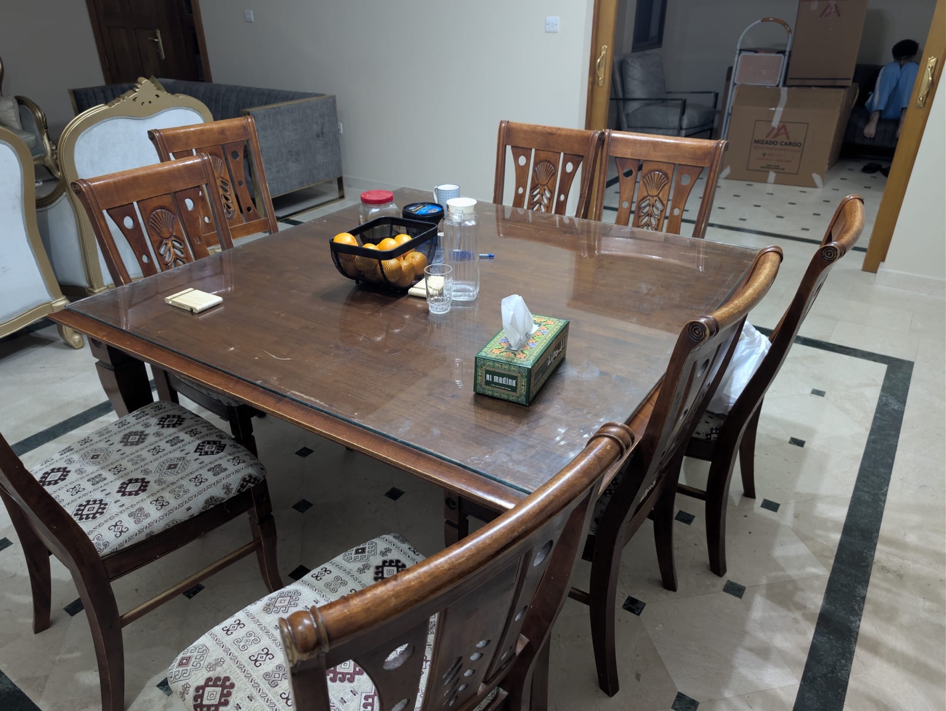 Dinning table + 8 chairs For Sale - Image 1