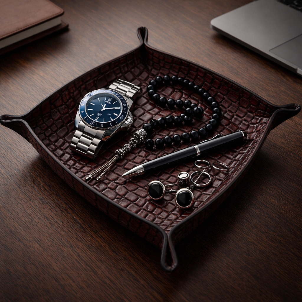 The Majlis Tray - Leather Hand Stitched - Image 2