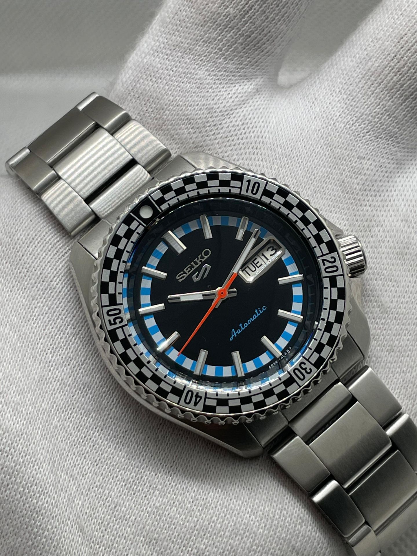 Seiko 5 Sports SKX Special Edition Checkers Flag Black Dial SRPK67K1 Refurbished - Image 1