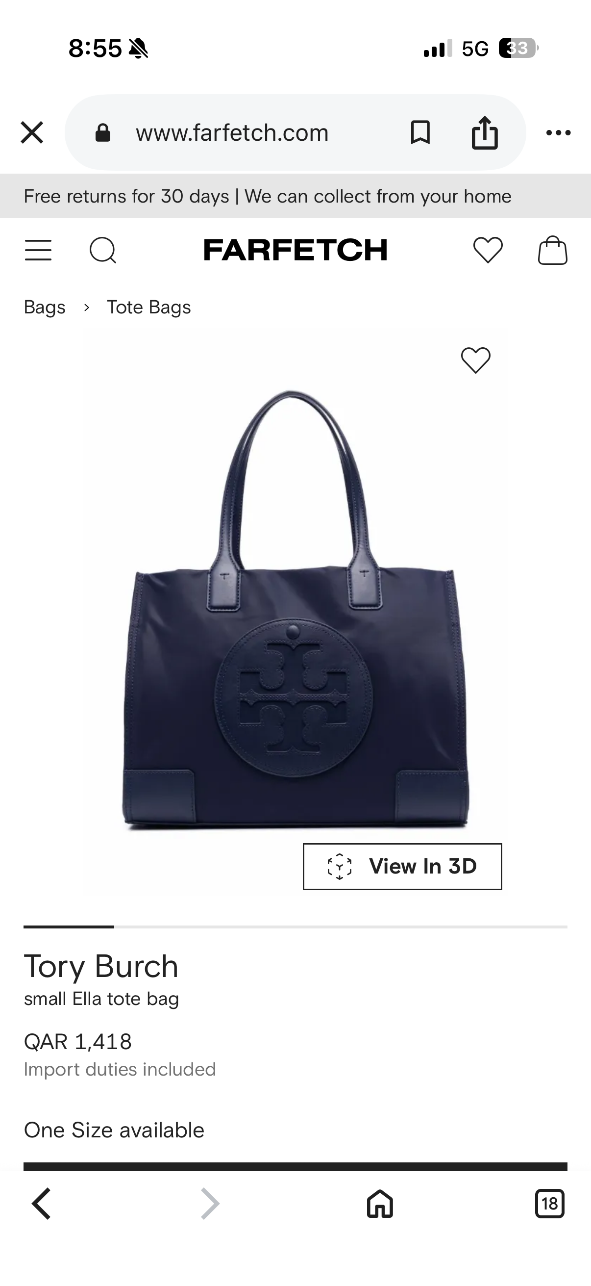 Brand New Tory Burch Small Ella Tote Bag - Image 7