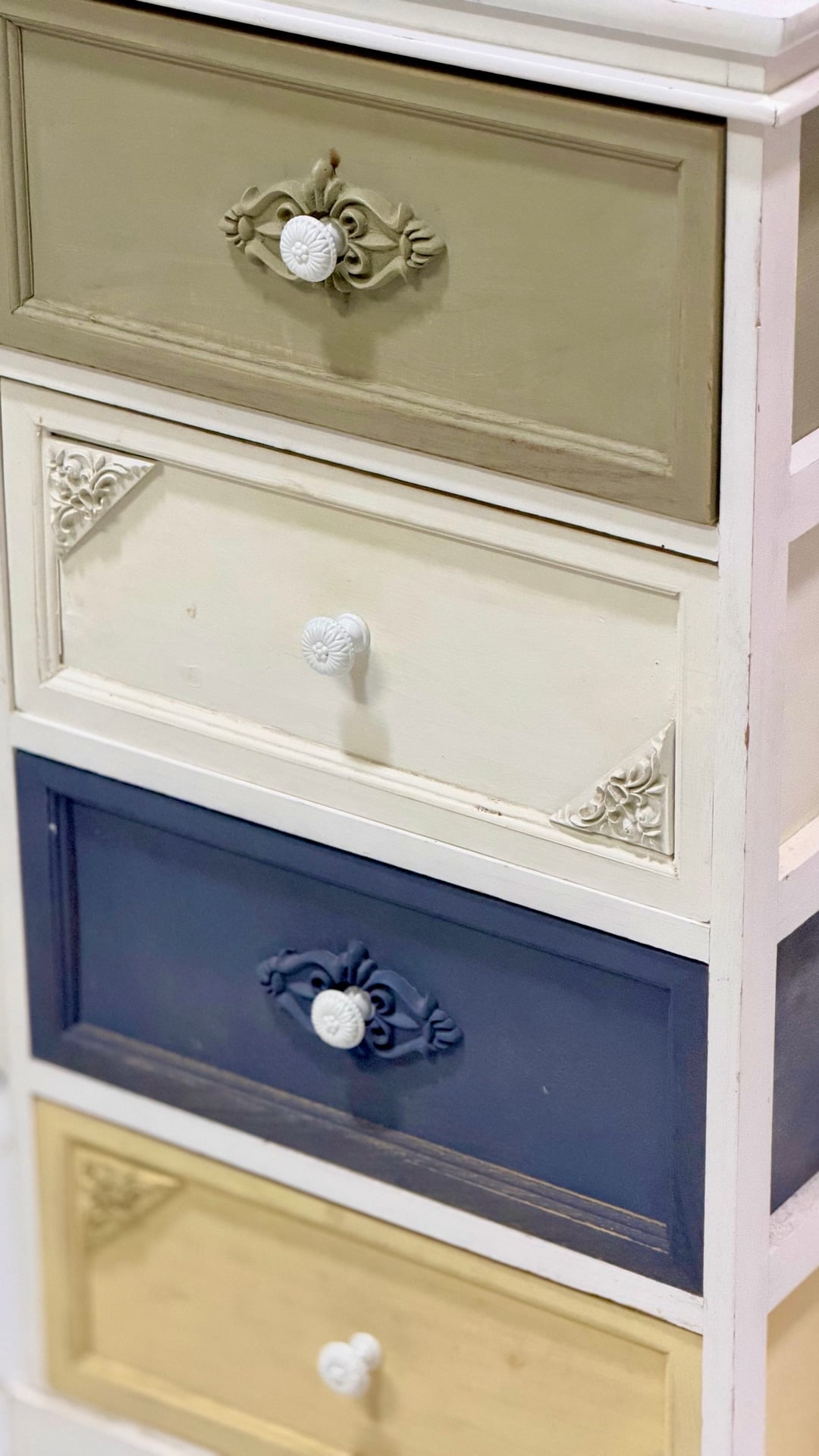 paulownia wood vintage 4 drawer cabinet  - Image 4