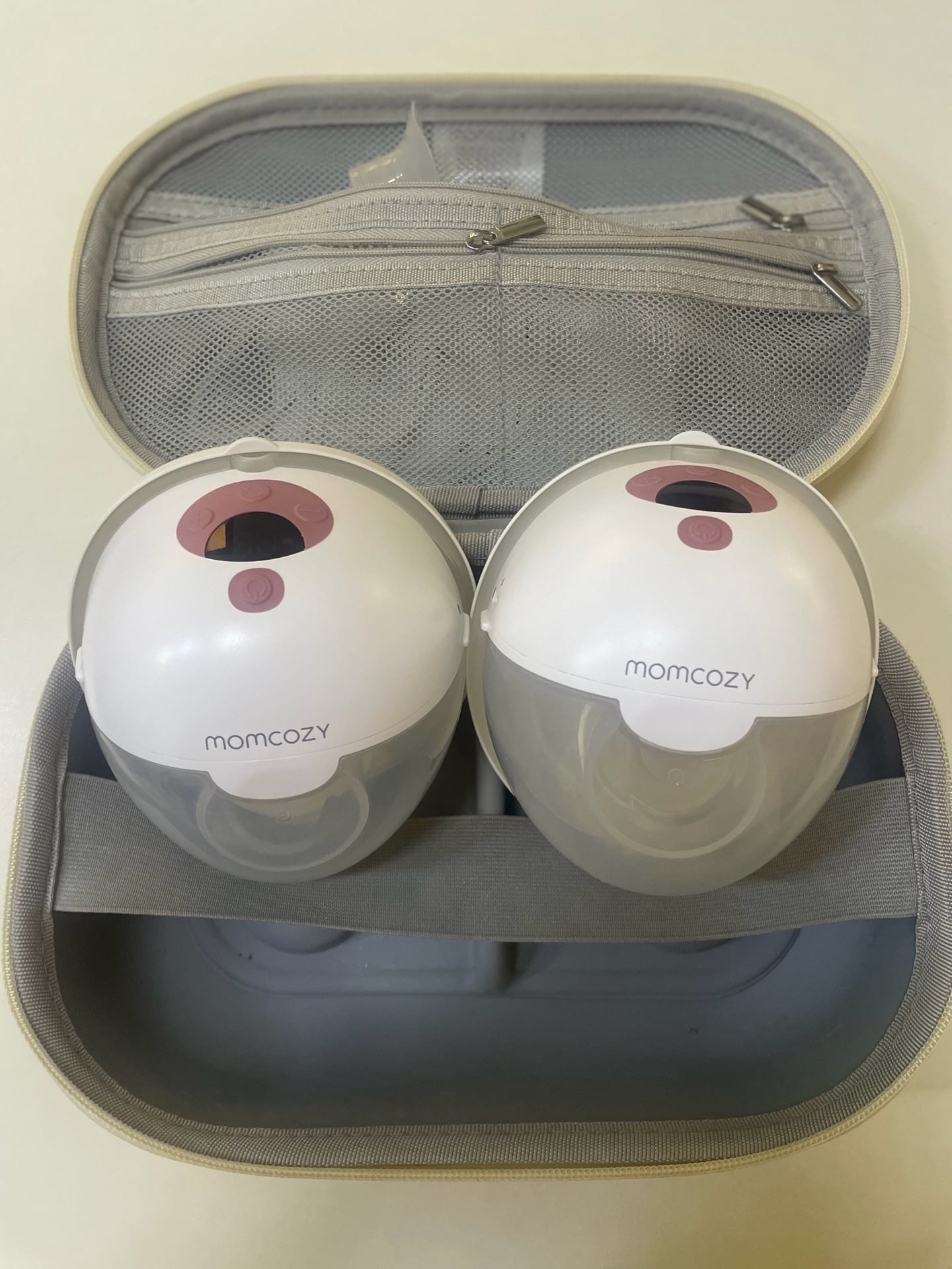Momcozy M5 Wearable Breast Pump - Maroon (double) - Image 5