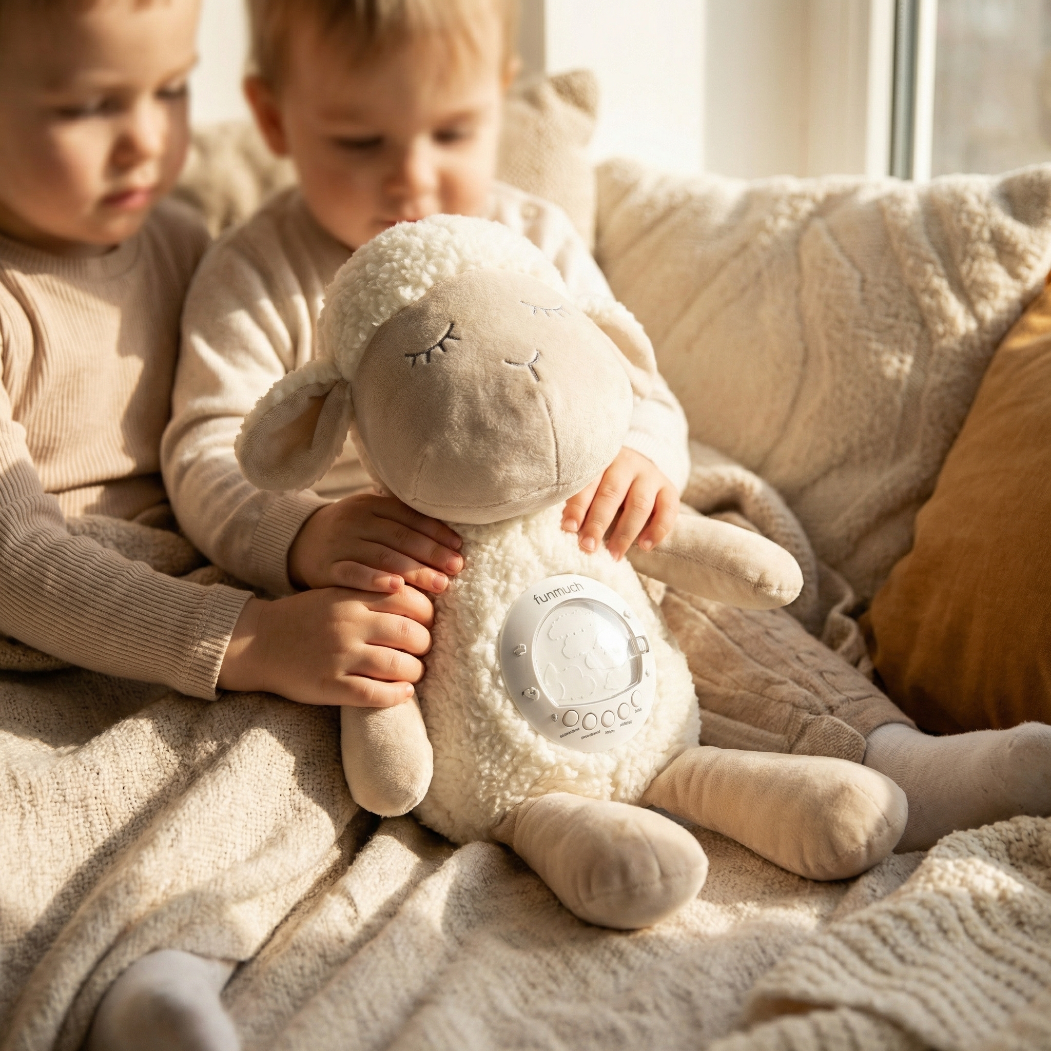 Baby Plush Night Light Projector – Sleeping Lamb - Image 3