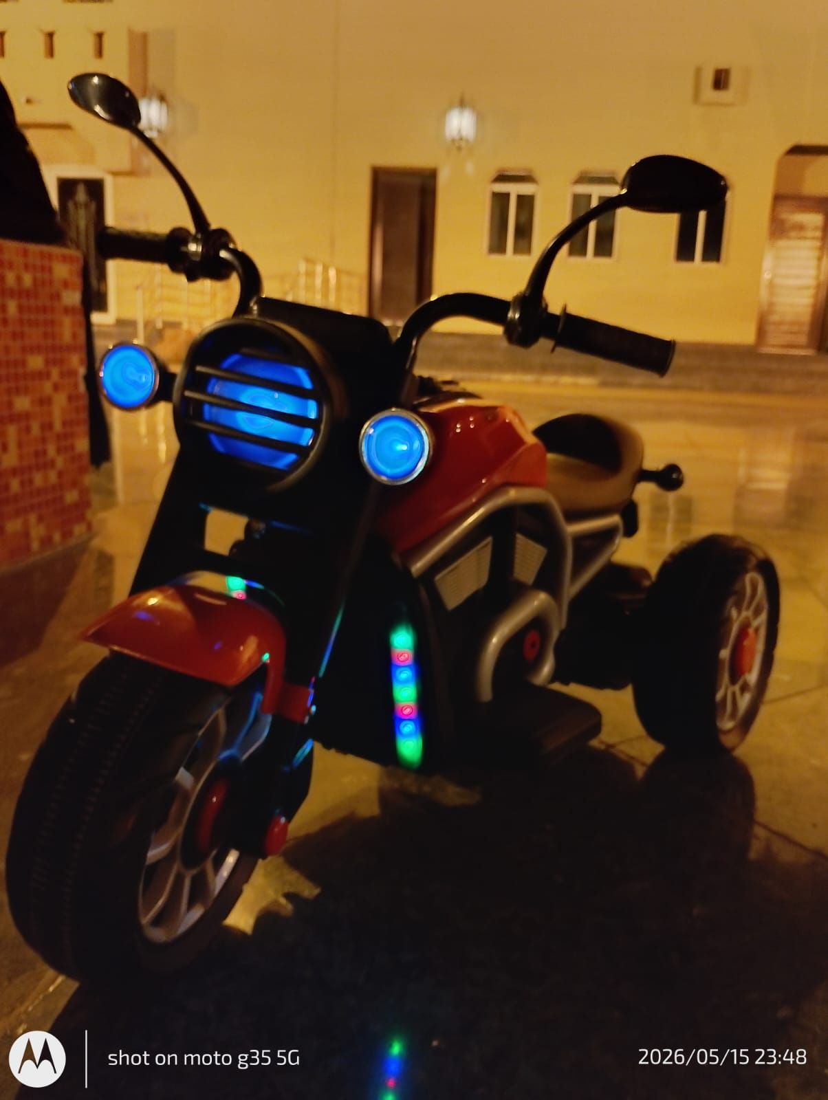 Kids Electric Ride-on Motorcycle with LED Lights & Music (Excellent Condition) - Image 1