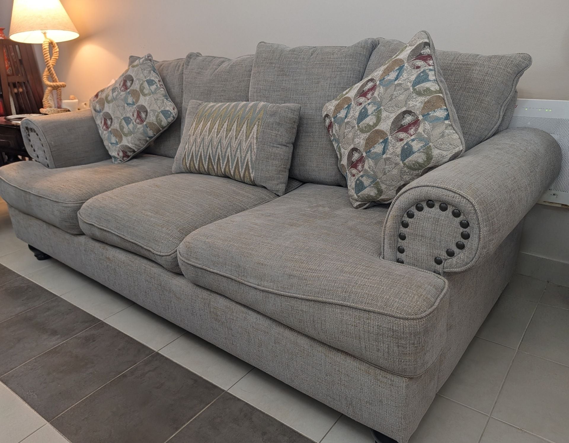 3 Seater Grey Home Center Sofa for Urgent Sale - Image 2