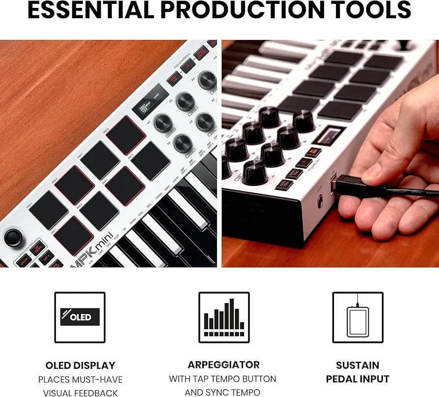 Akai Pro MPK Mini MK3 White Edition MIDI Keyboard - Image 7