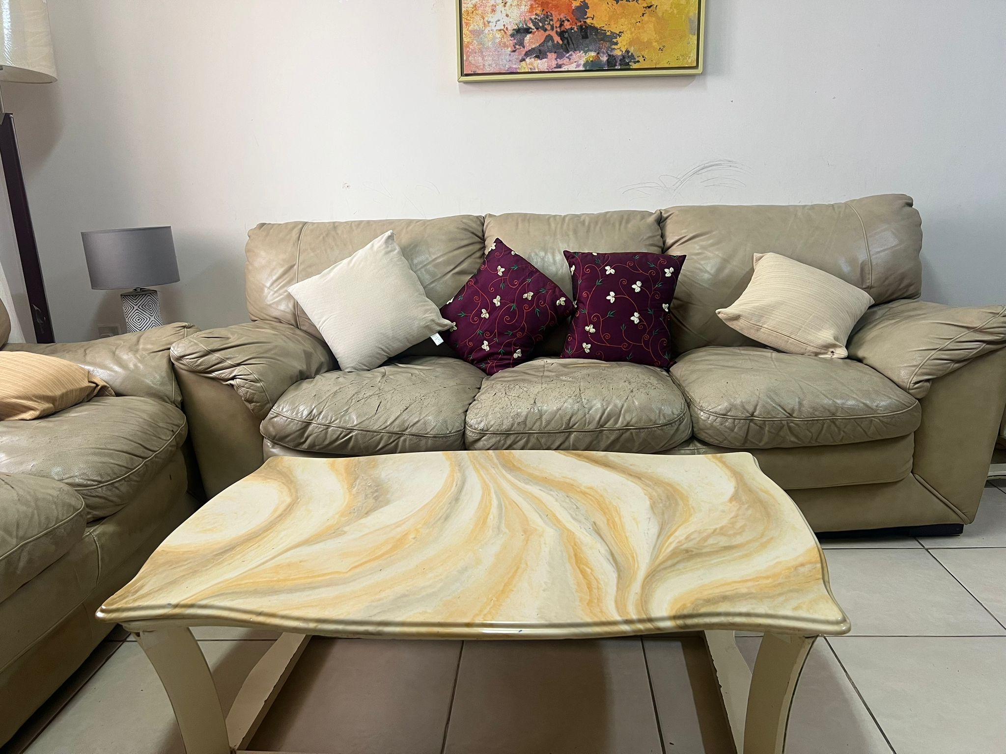 Sofa set with tea table and side tables - Image 3