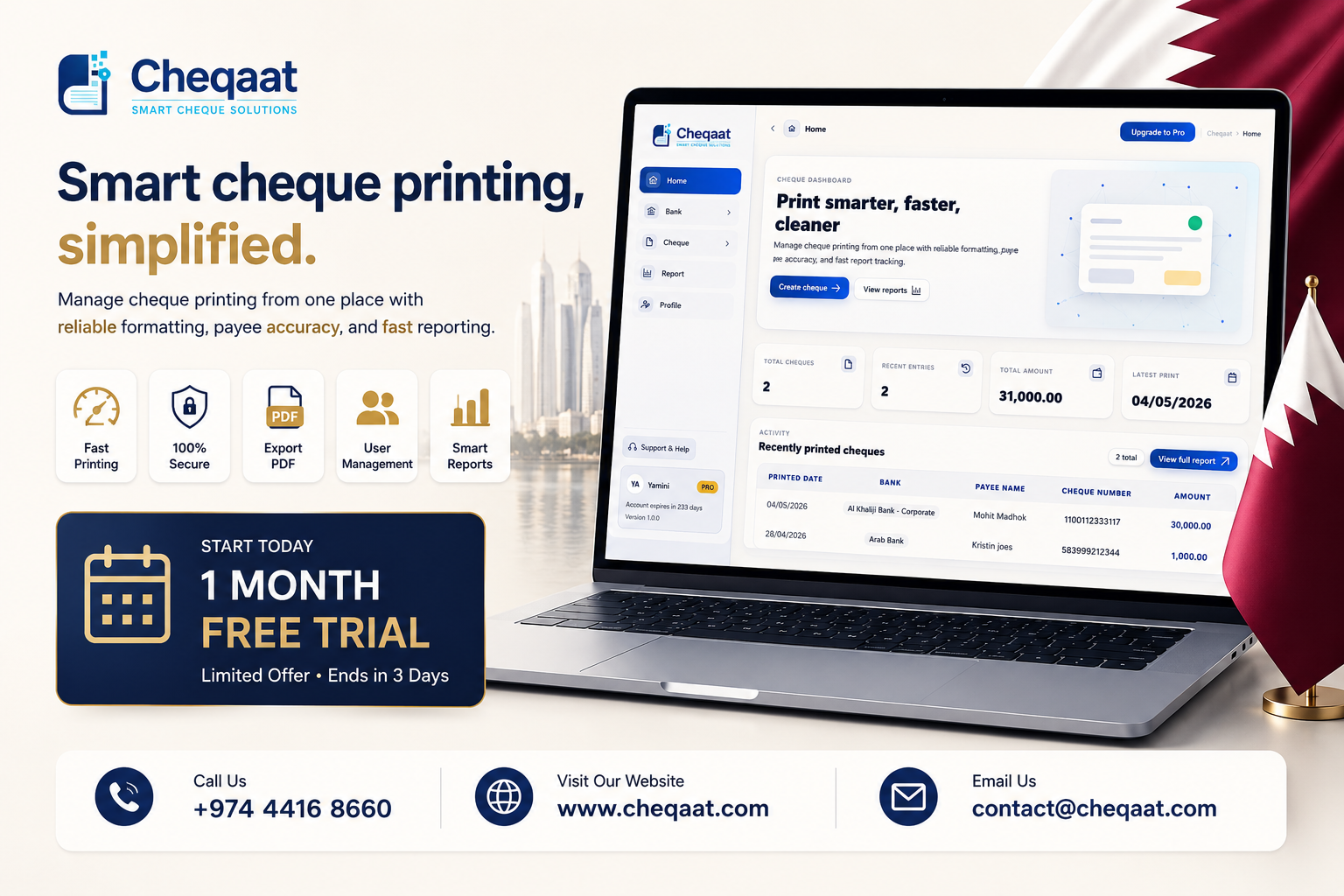 CHEQAAT Smart Cheque Printing Software – 1 Month Free Trial - Image 7