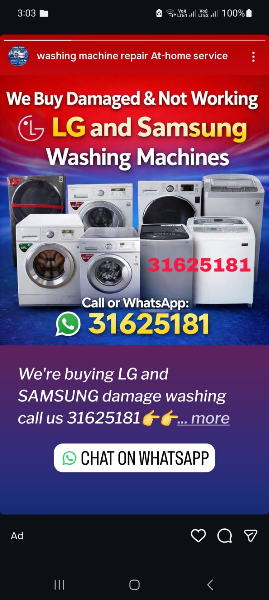 Samsung LG washing machine available for sell - Image 2