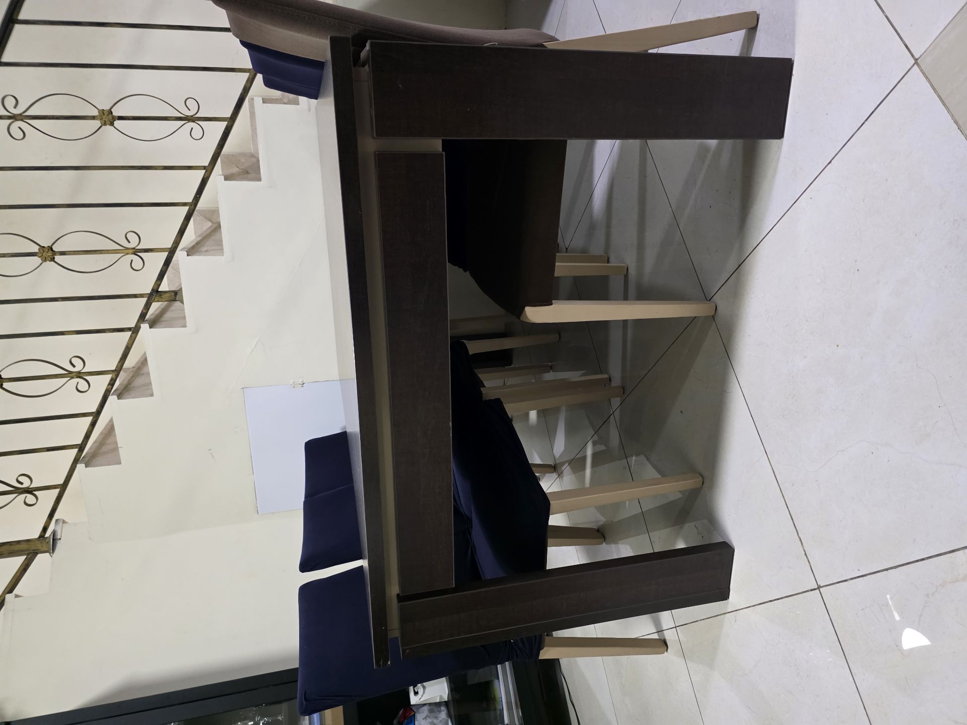 Table set with 6 chairs. Wooden. 110x180 - Image 2