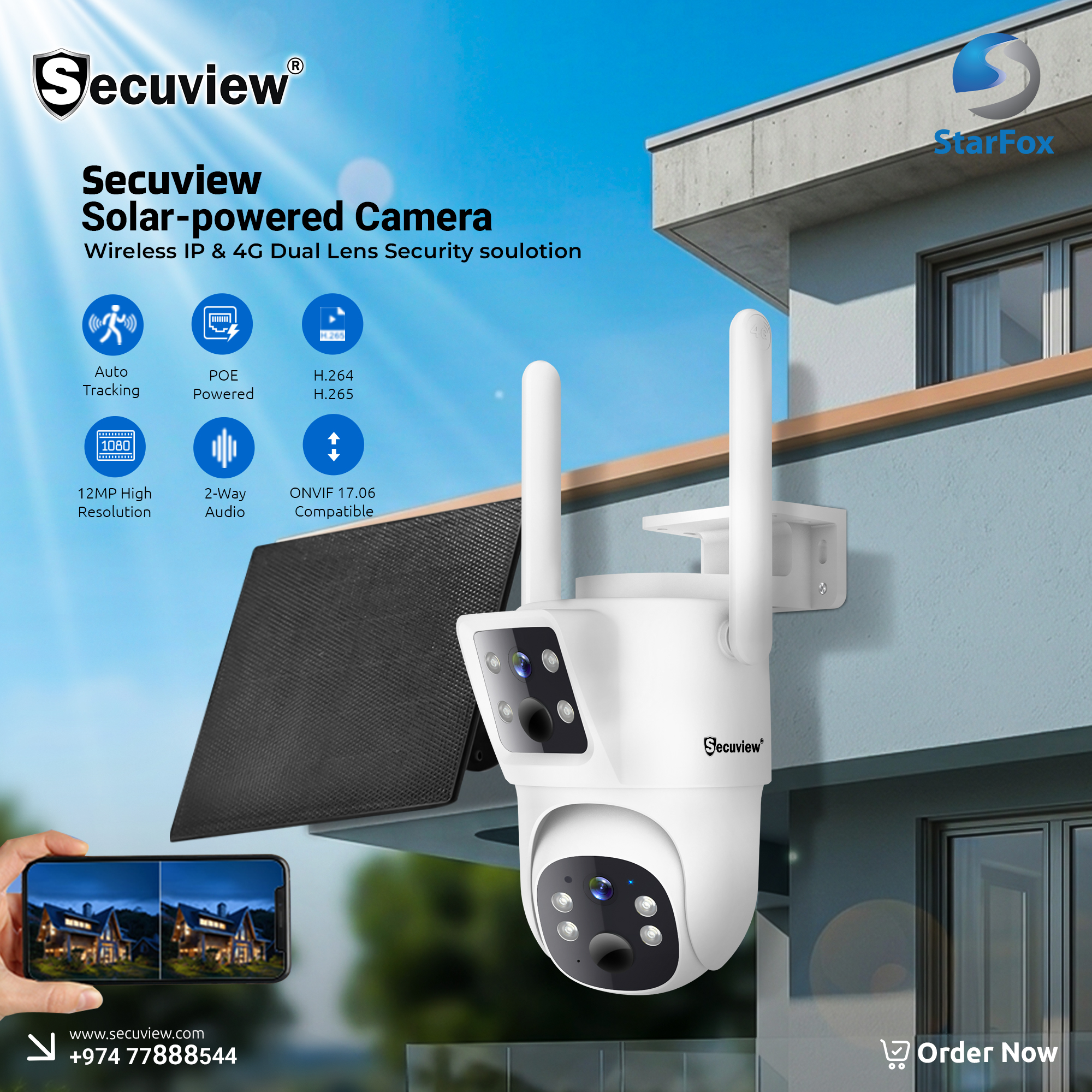 Secuview Solar 4G Dual Lens Security Camera - Image 1