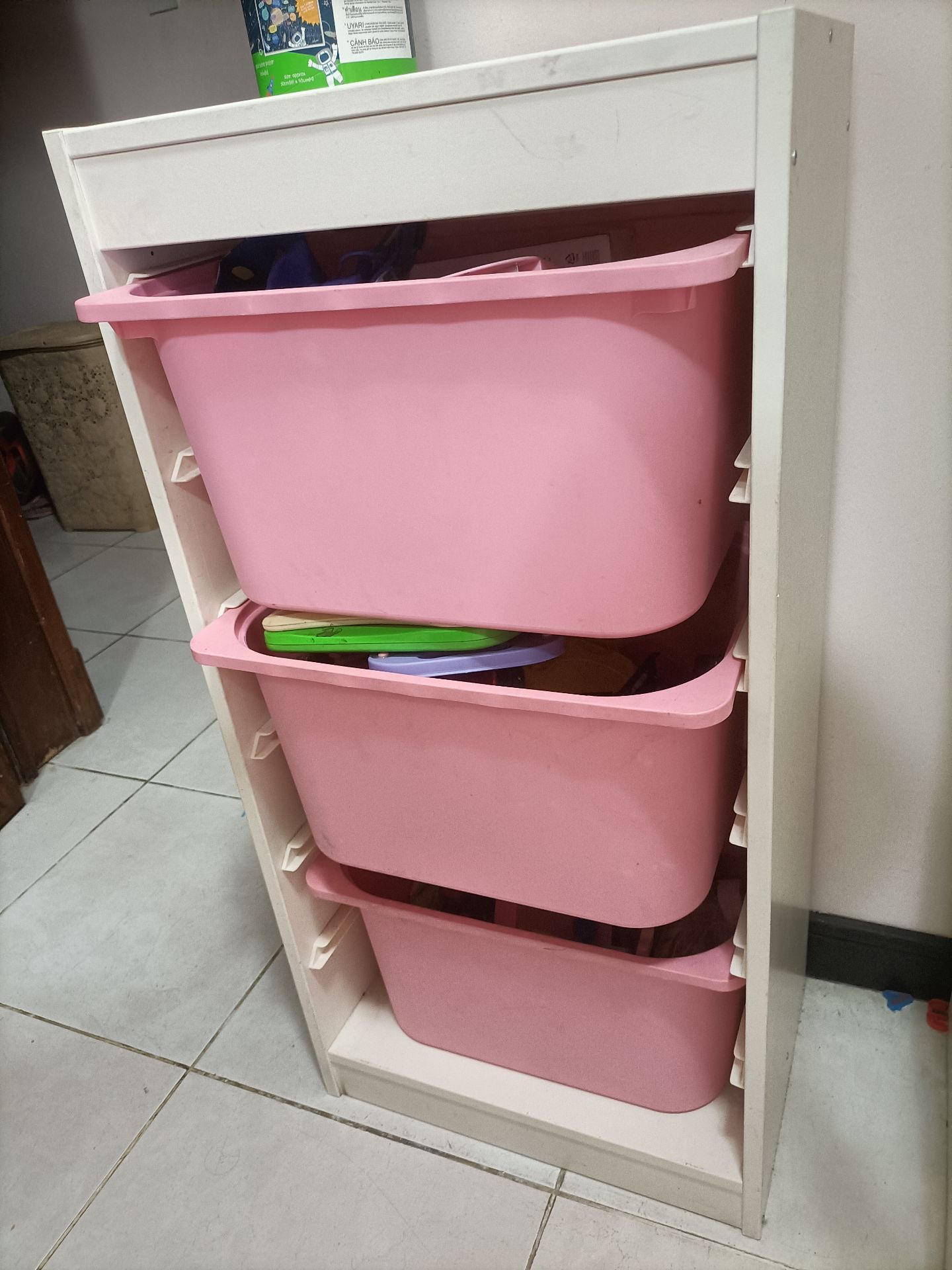 IKEA kids toys organiser with 3 boxes  - Image 6