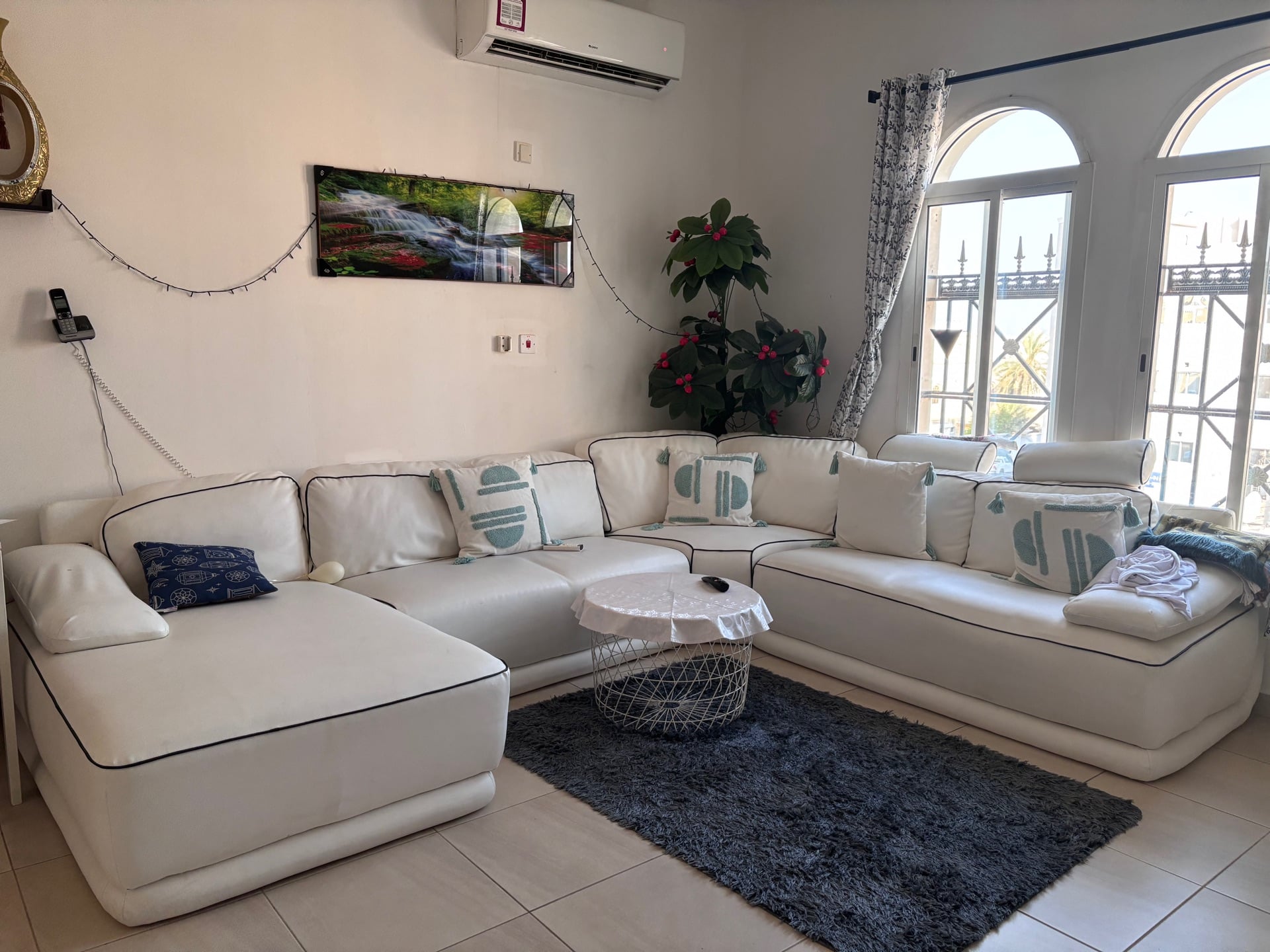 Large L shape white sofa perfect condition - Image 1