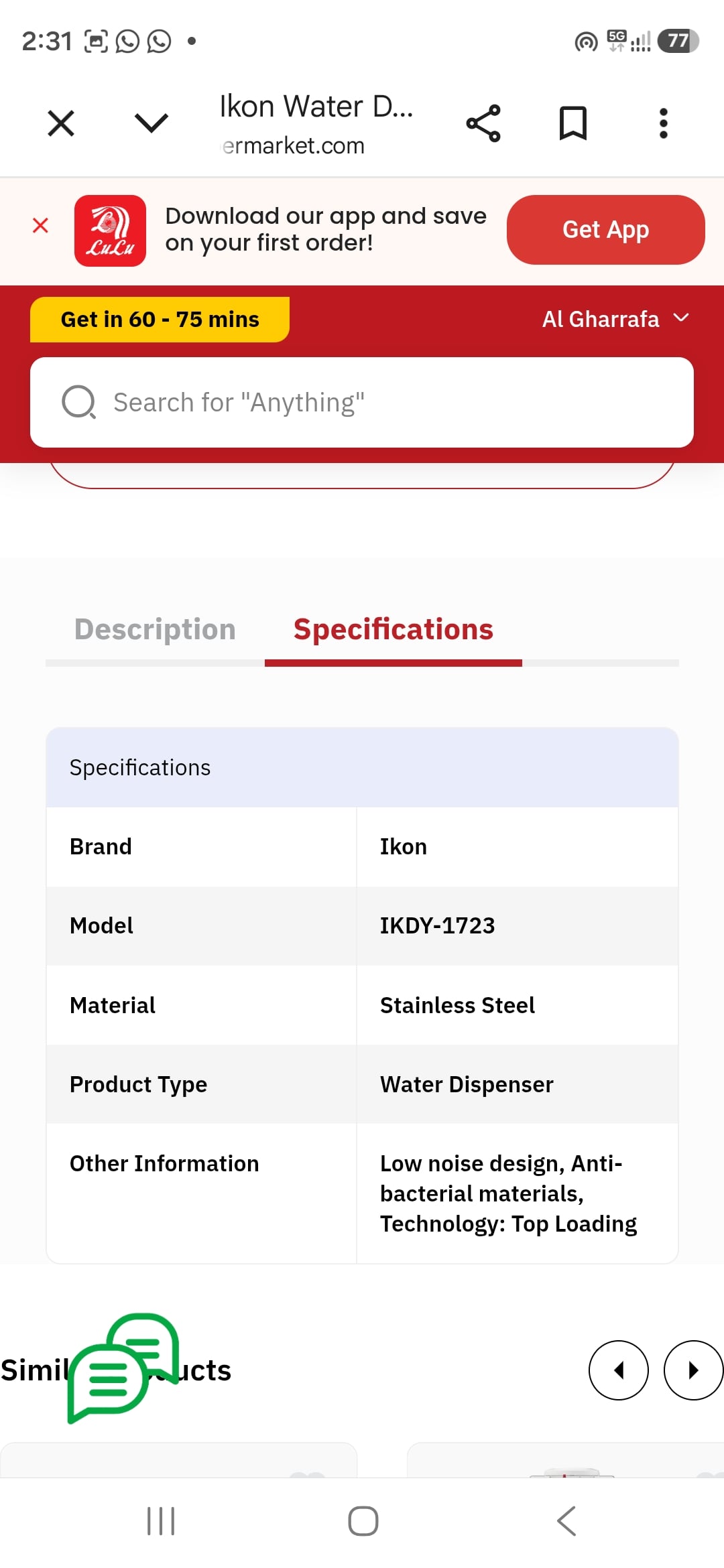 Ikon Water Dispenser with Refrigerator White - Image 4