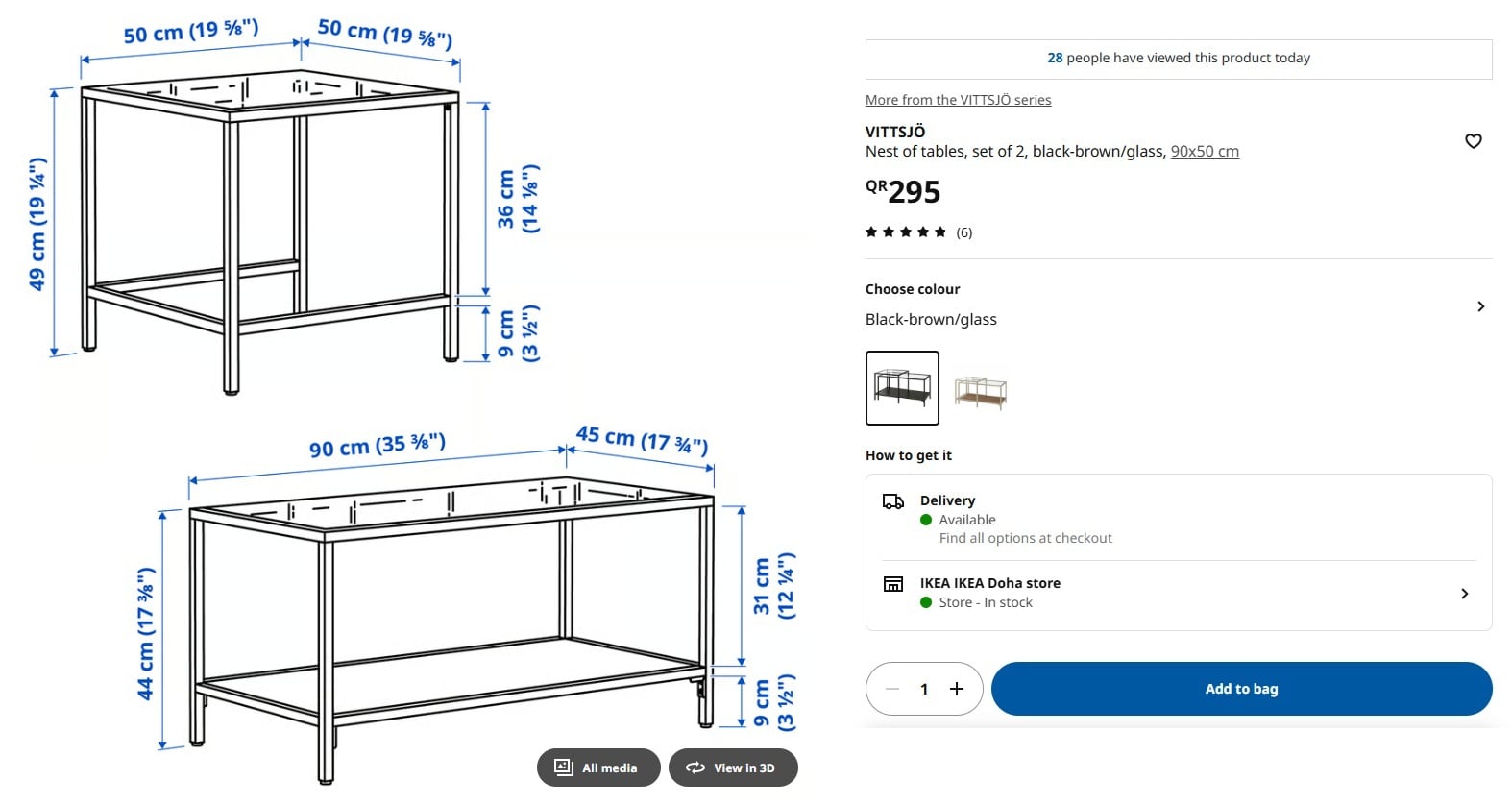 Ikea VITTSJÖ Table - Image 3