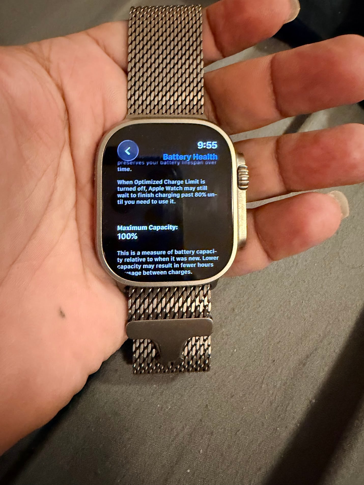 Like New Apple Watch Ultra 3 100% battery milanese band warranty - Image 1