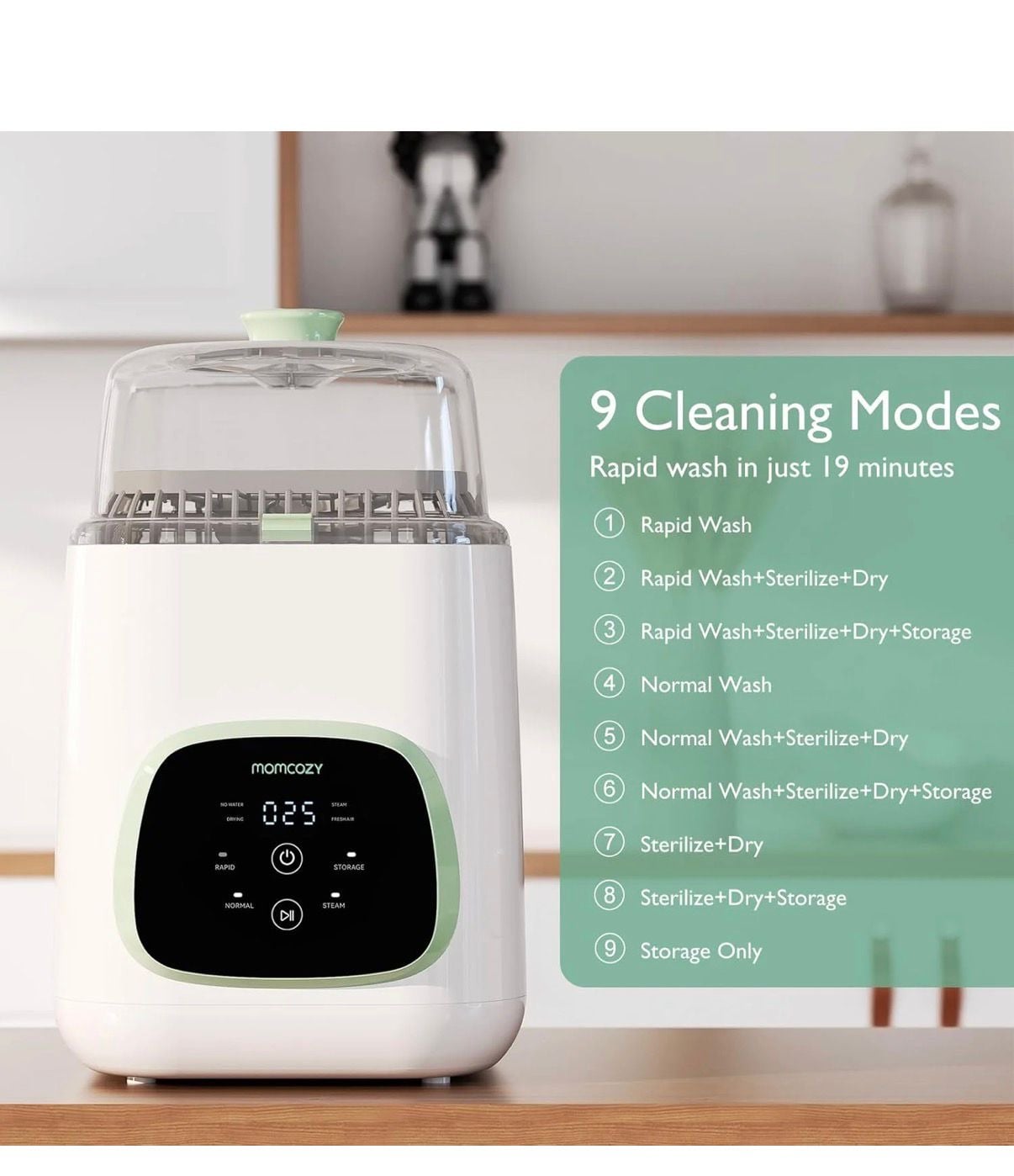 Momcozy KleanPal Pro Baby Bottle Washer, Sterilizer & Dryer - Image 1