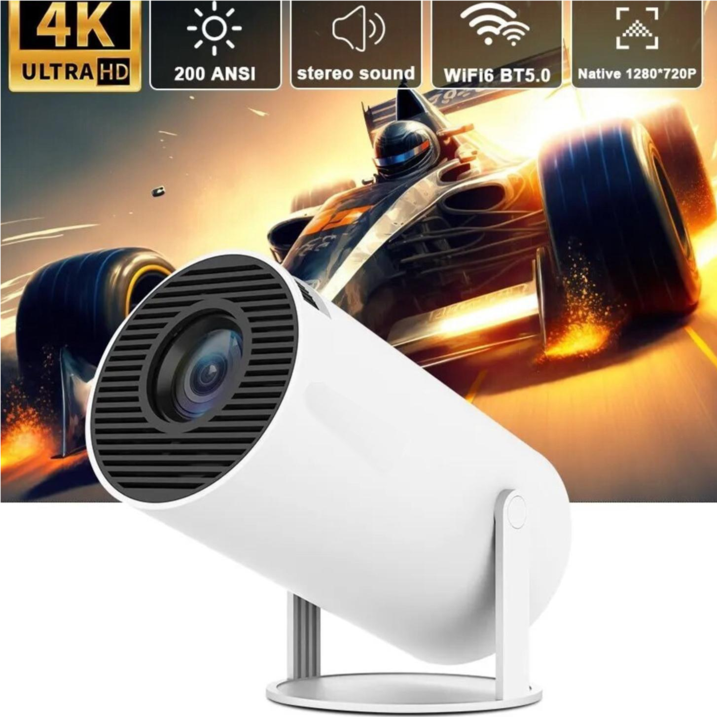 Smart Projector Smartbarry 4K HDR 5G With Android Wifi Projector HT88 - Image 2