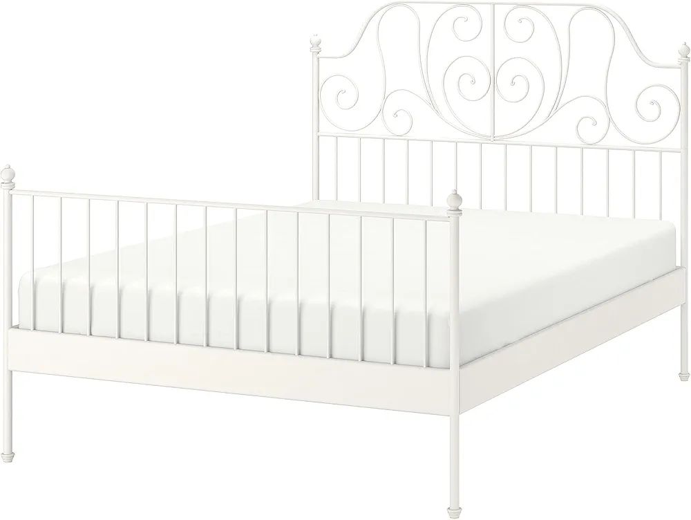 IKEA LEIRVIK King Size Bed Frame with Spring Mattress for sale - Image 2