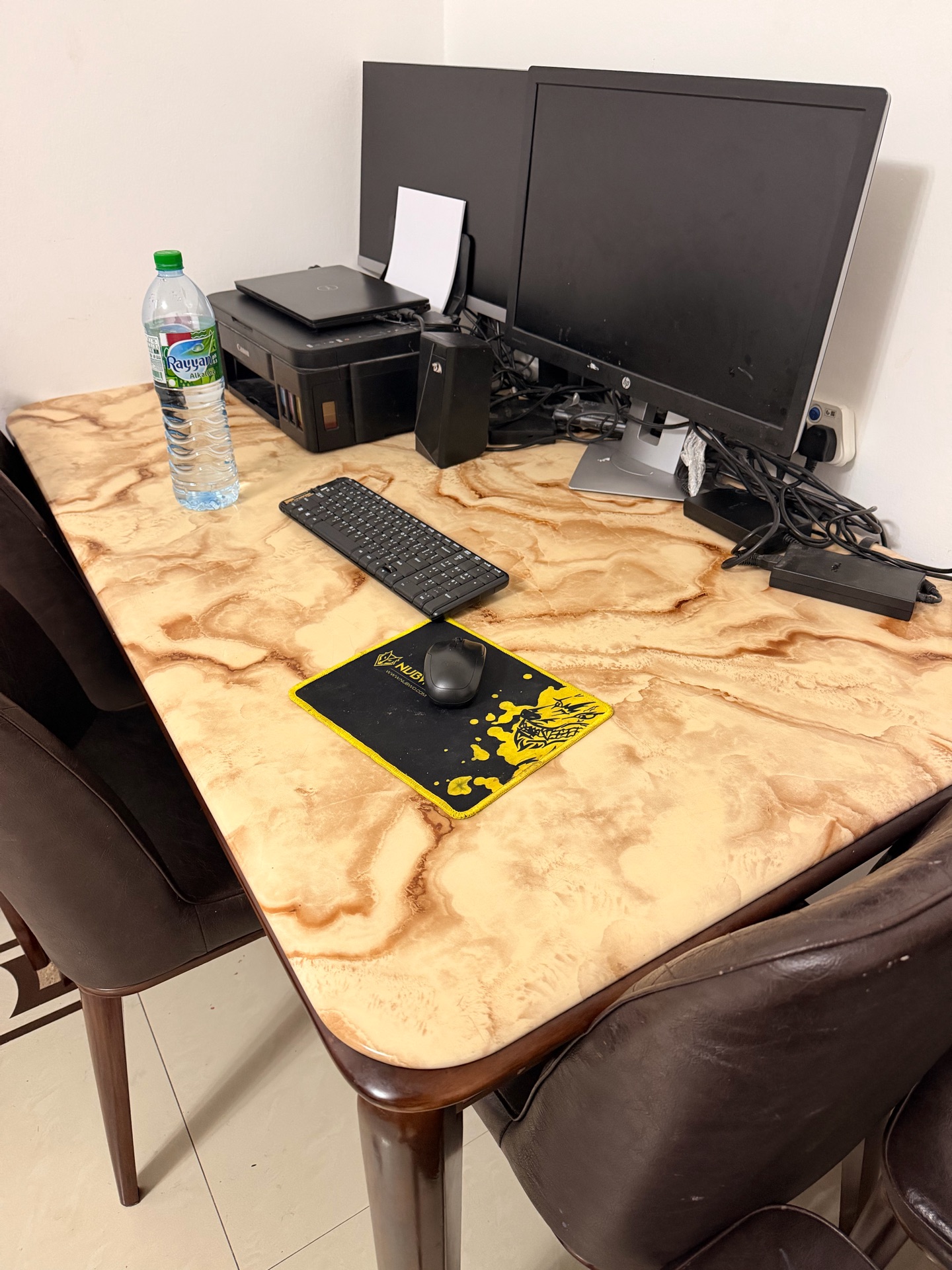 Marble Stone 150*90cm dining table with 6 chair - Image 2
